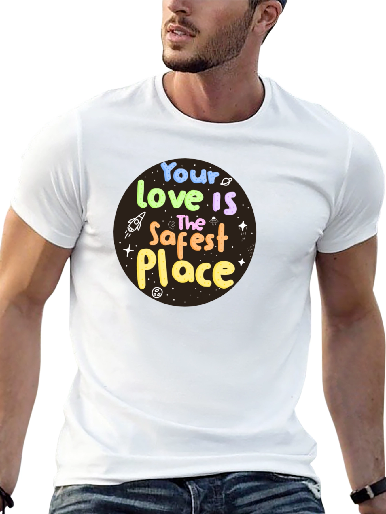 Black Your Love Is The Safest Place Graphic T-Shirt view 13
