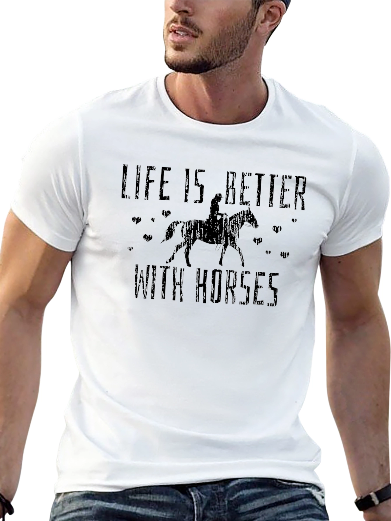 Black Life is Better With Horses Graphic Tee view 13