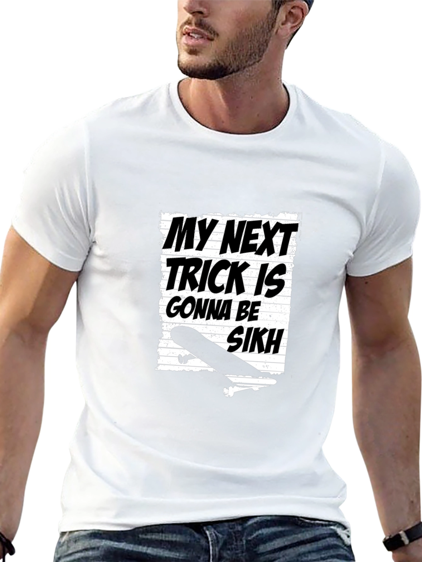 Black My Next Trick is Gonna be Sikh Graphic Tee view 13