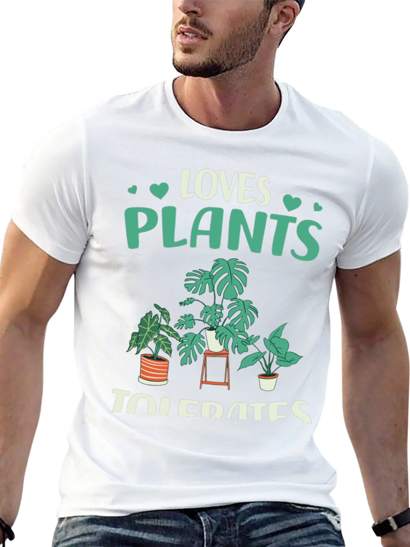 Black Loves Plants Tolerates People Graphic T-Shirt view 13