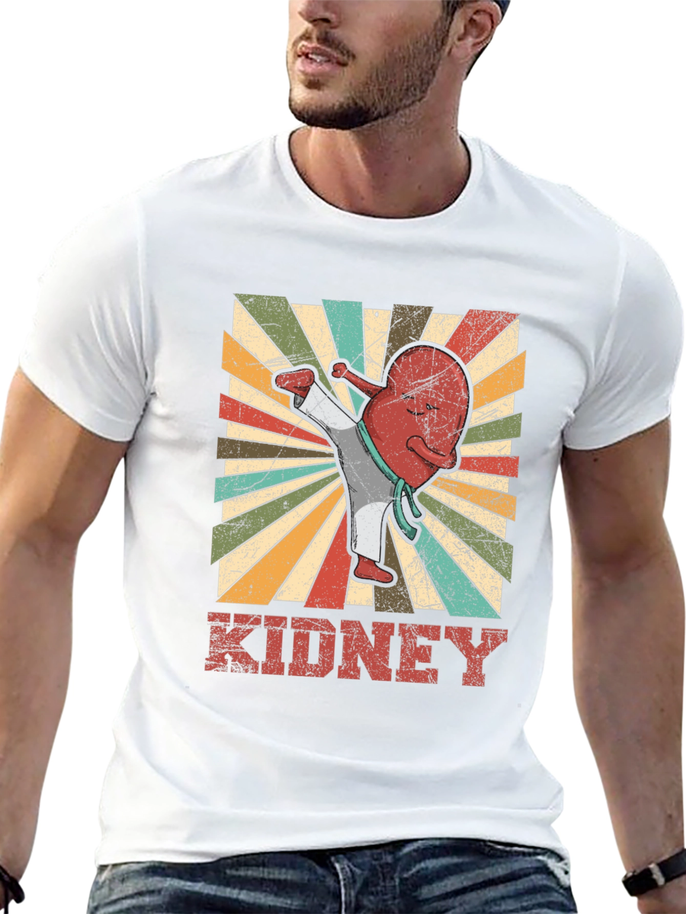 Black Karate Kidney T-Shirt - Funny Anatomy Tee view 13