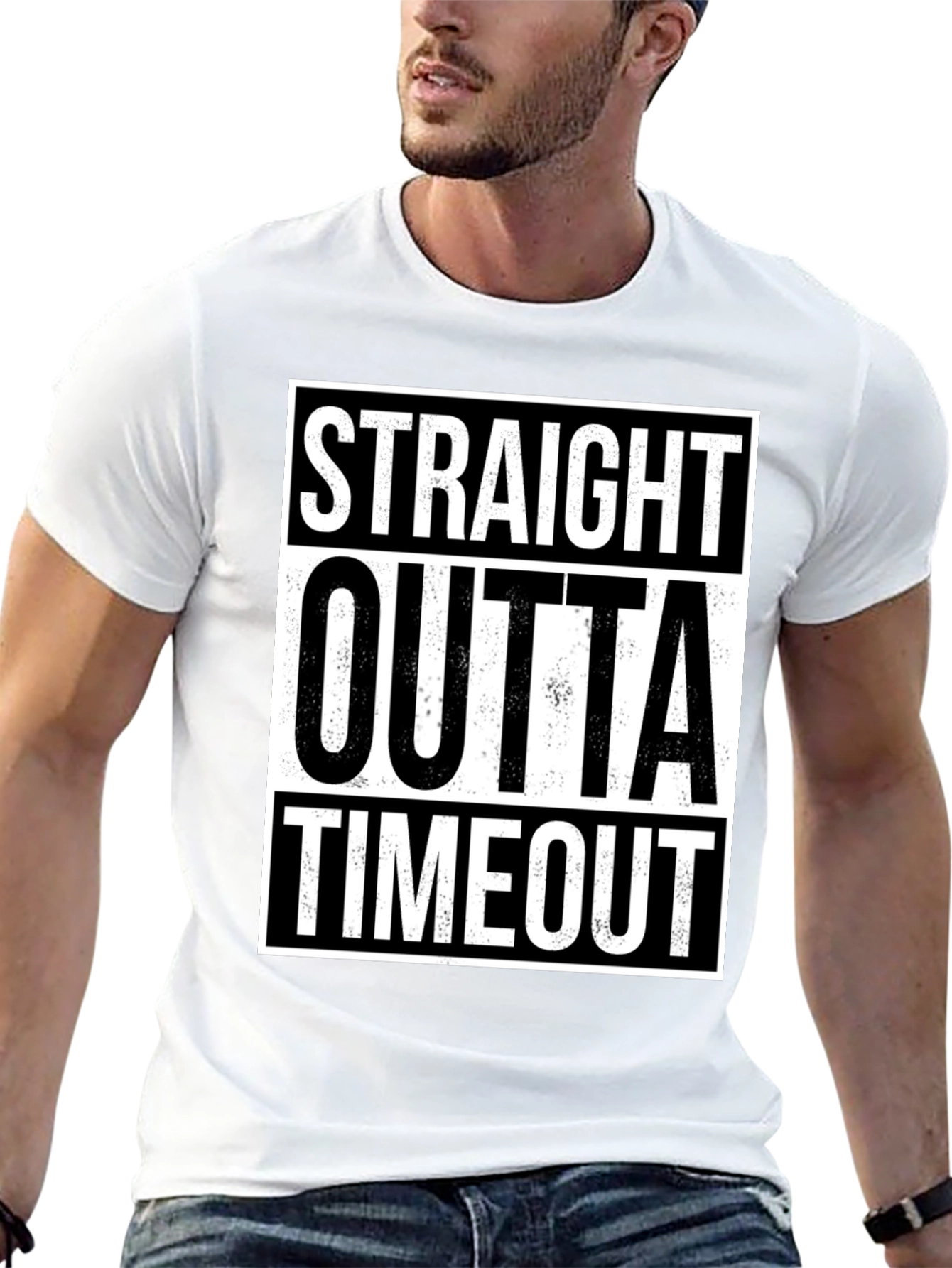 Black Straight Outta Timeout Graphic T-Shirt view 13