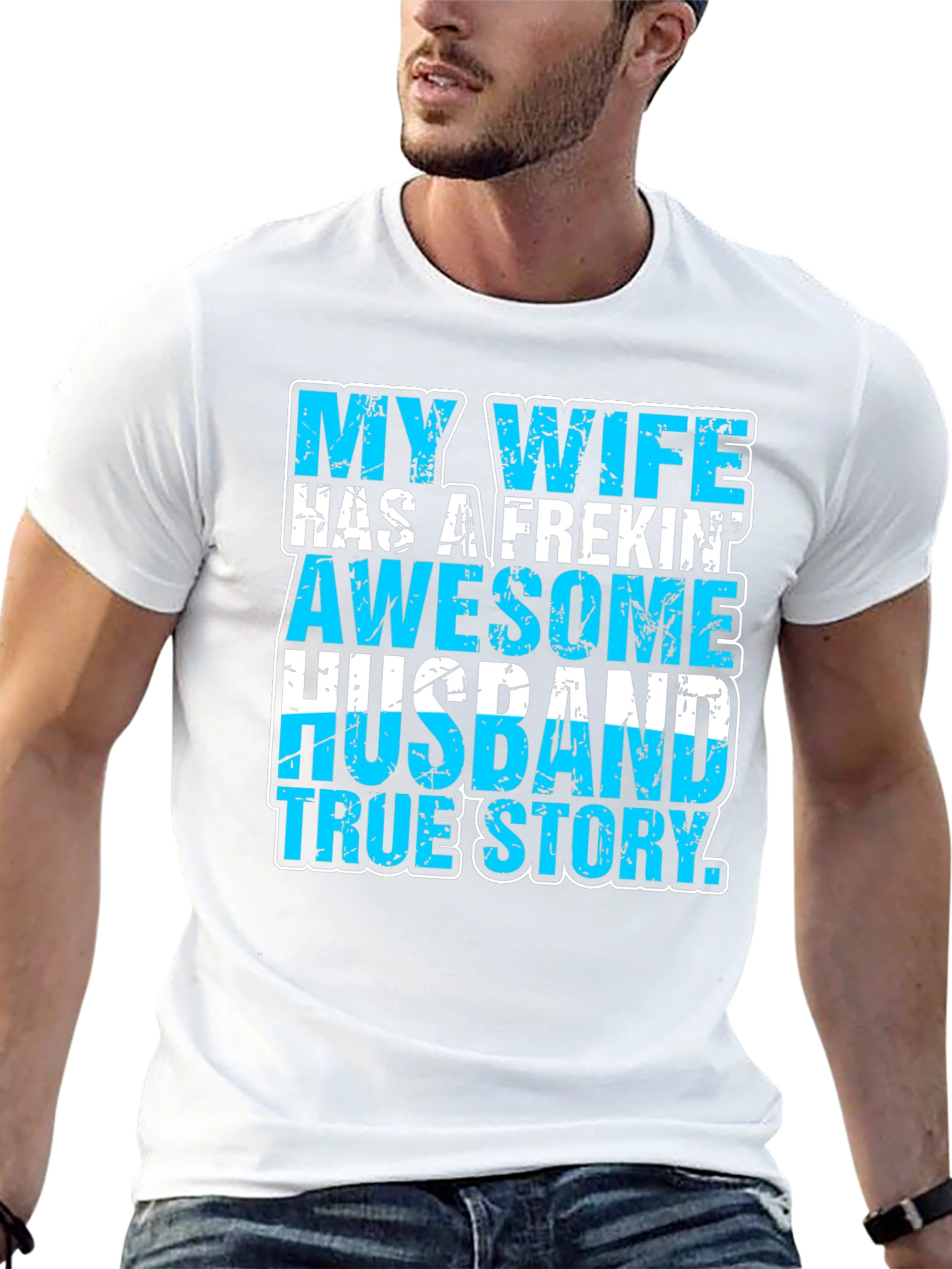 Black My Wife Awesome Husband T-Shirt Funny Graphic Tee view 13