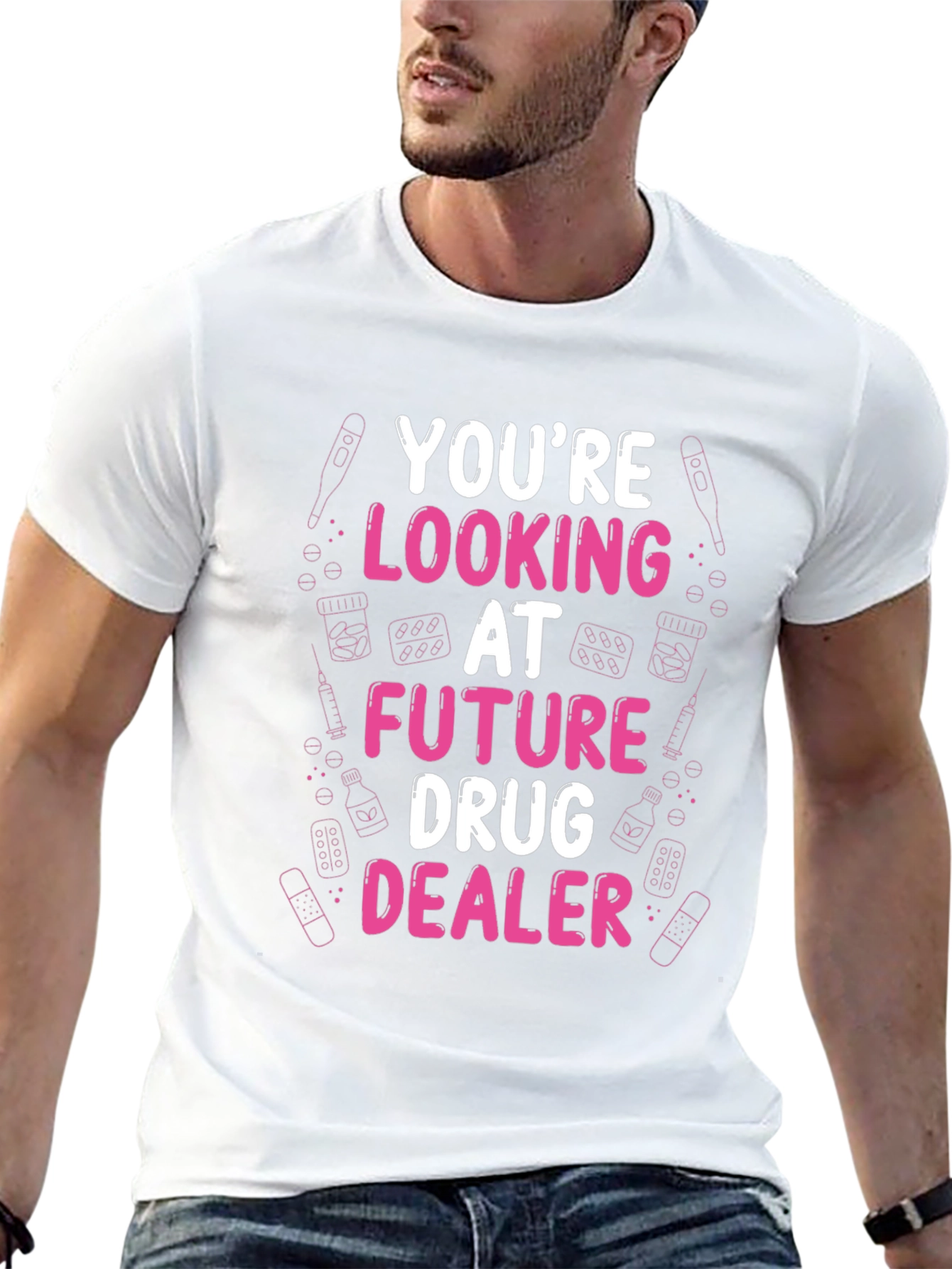 Black Future Drug Dealer Funny Graphic T-Shirt view 13