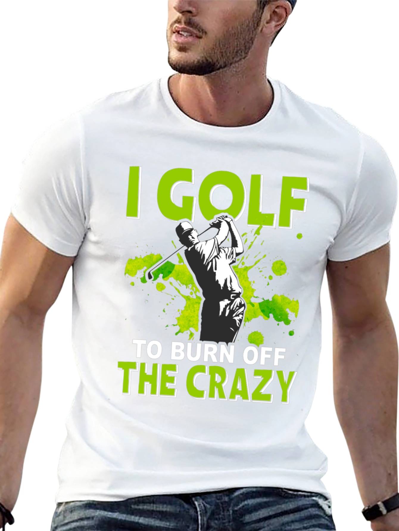 Black Golf Burn Off Crazy Graphic Tee view 13