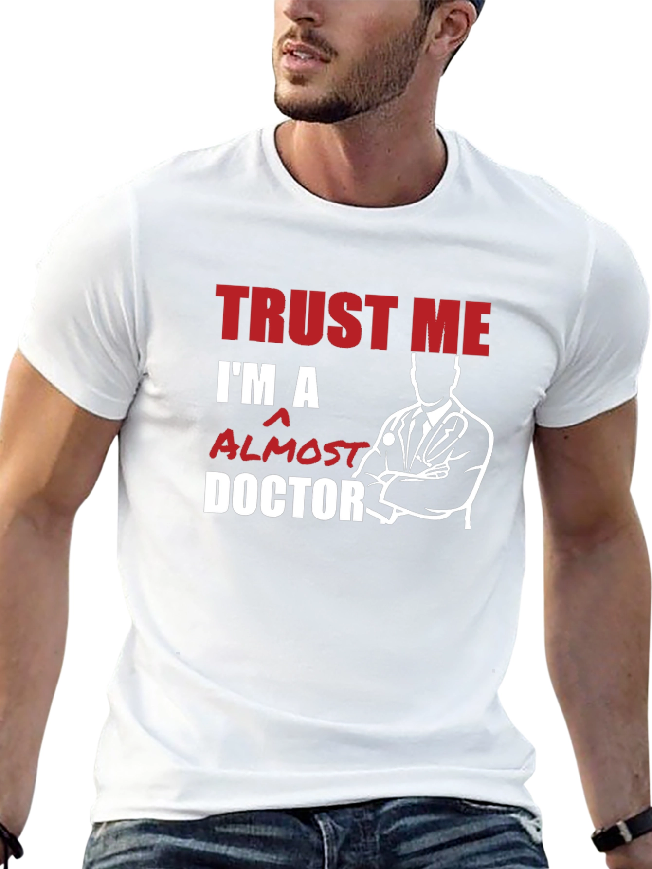 Black Trust Me, I'm Almost a Doctor T-Shirt view 13