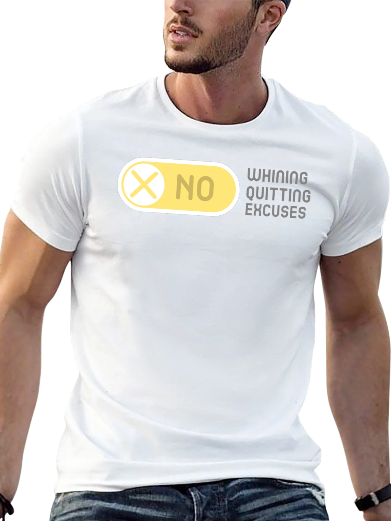 Black No Excuses Graphic T-Shirt - Motivational Tee view 13