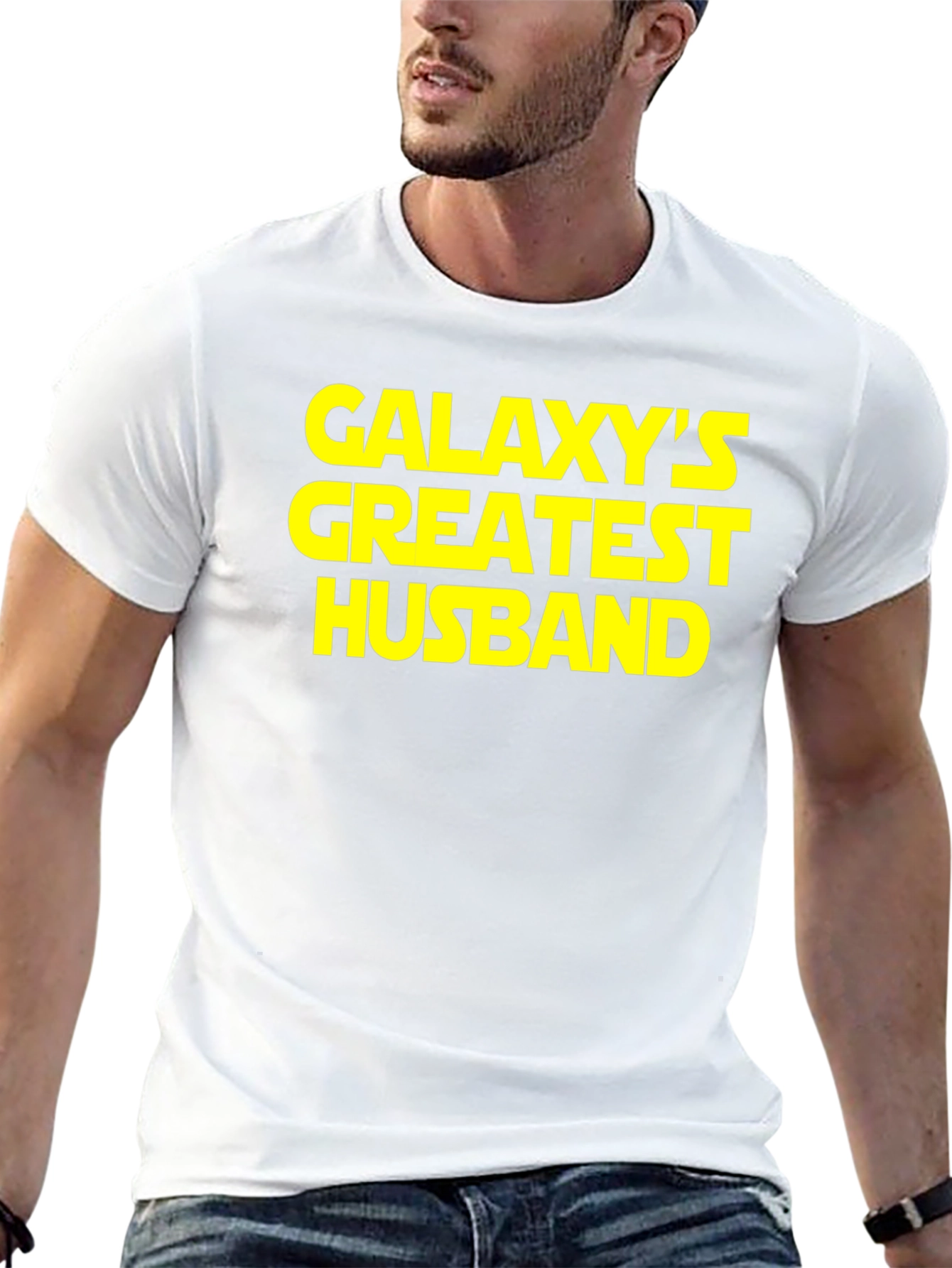 Black Galaxy's Greatest Husband Black T-Shirt view 13