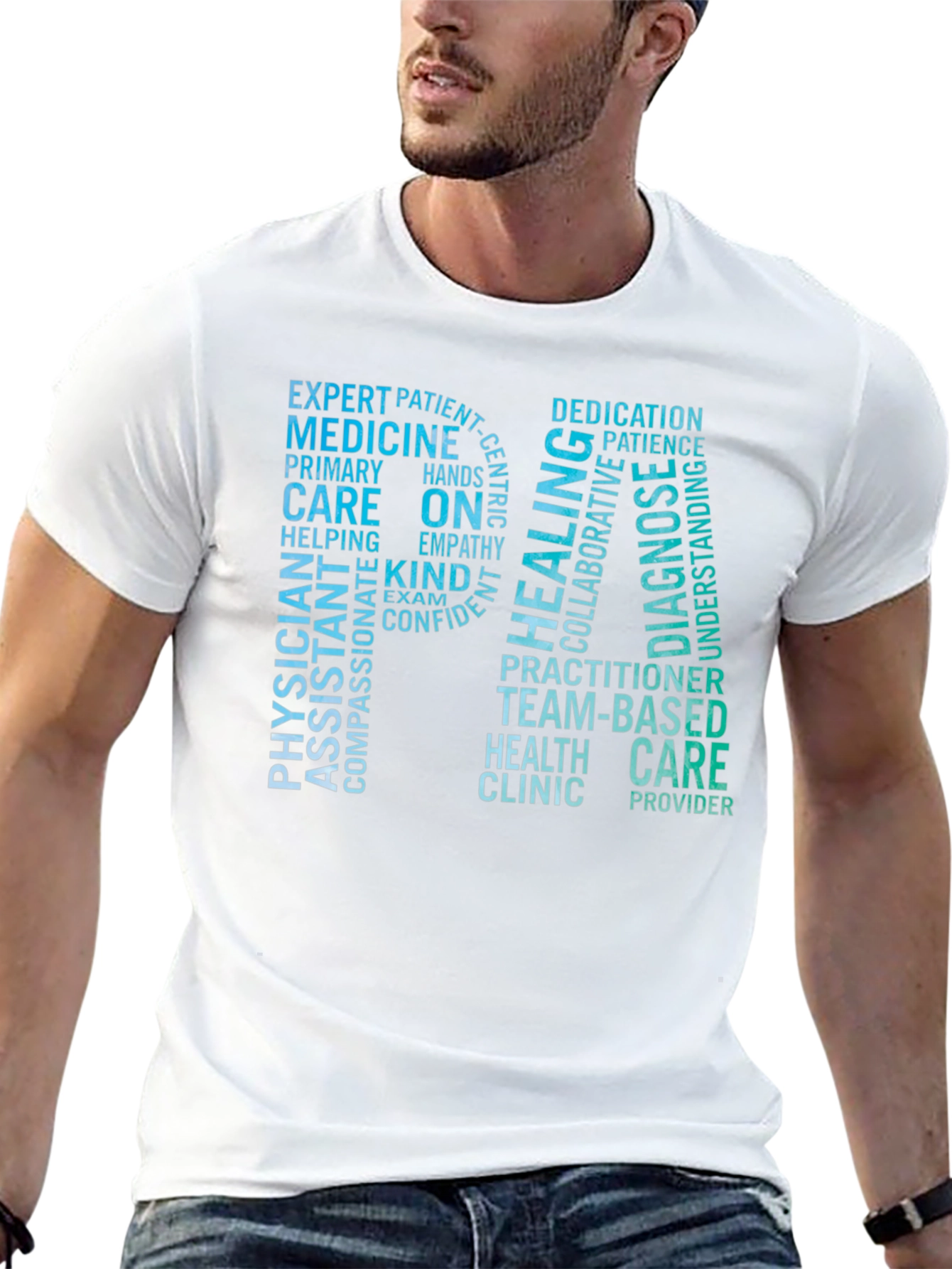Black RN Word Cloud T-Shirt - Medical Professional Tee view 13