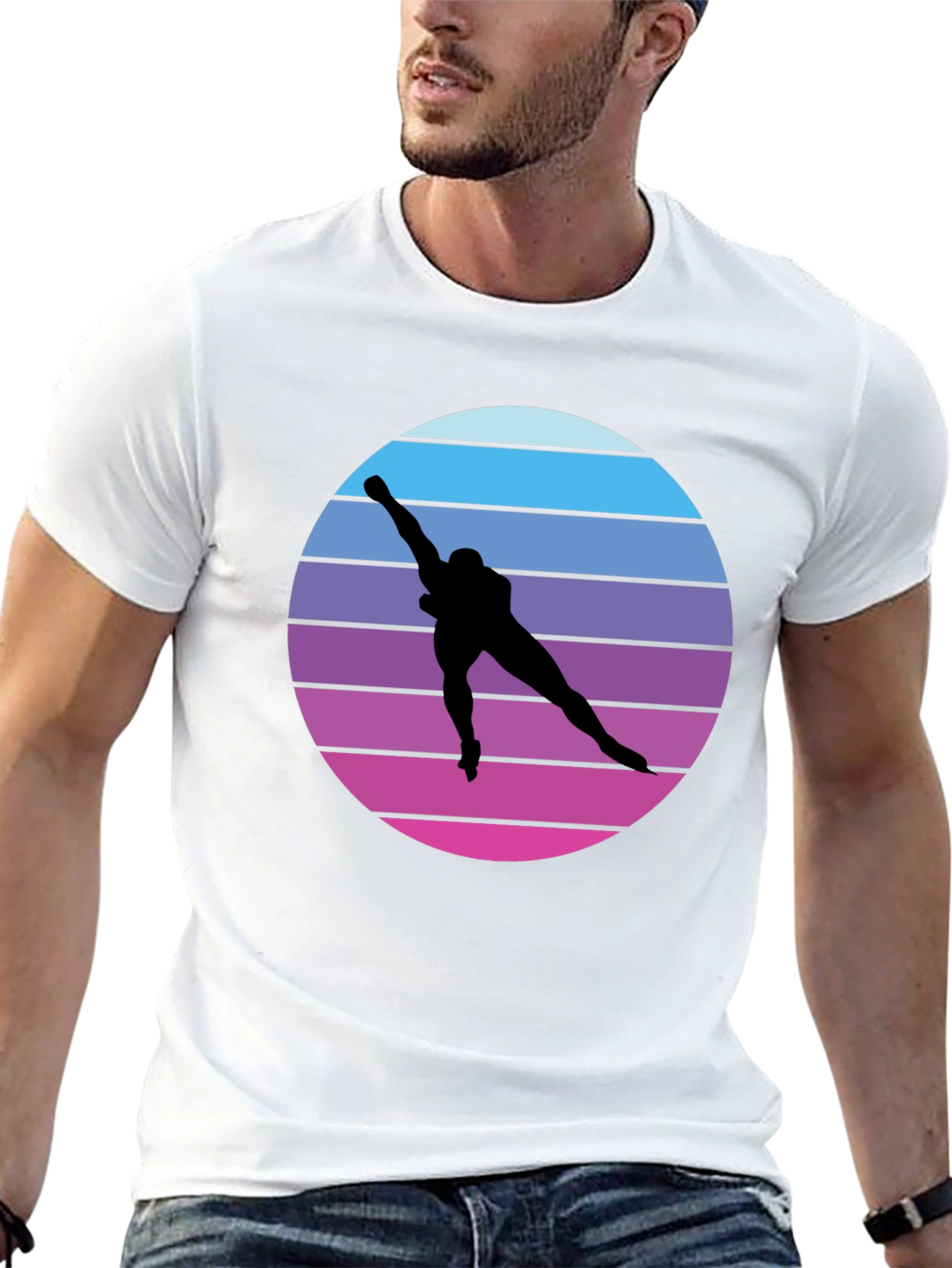Black Retro Speed Skater Graphic Tee view 13