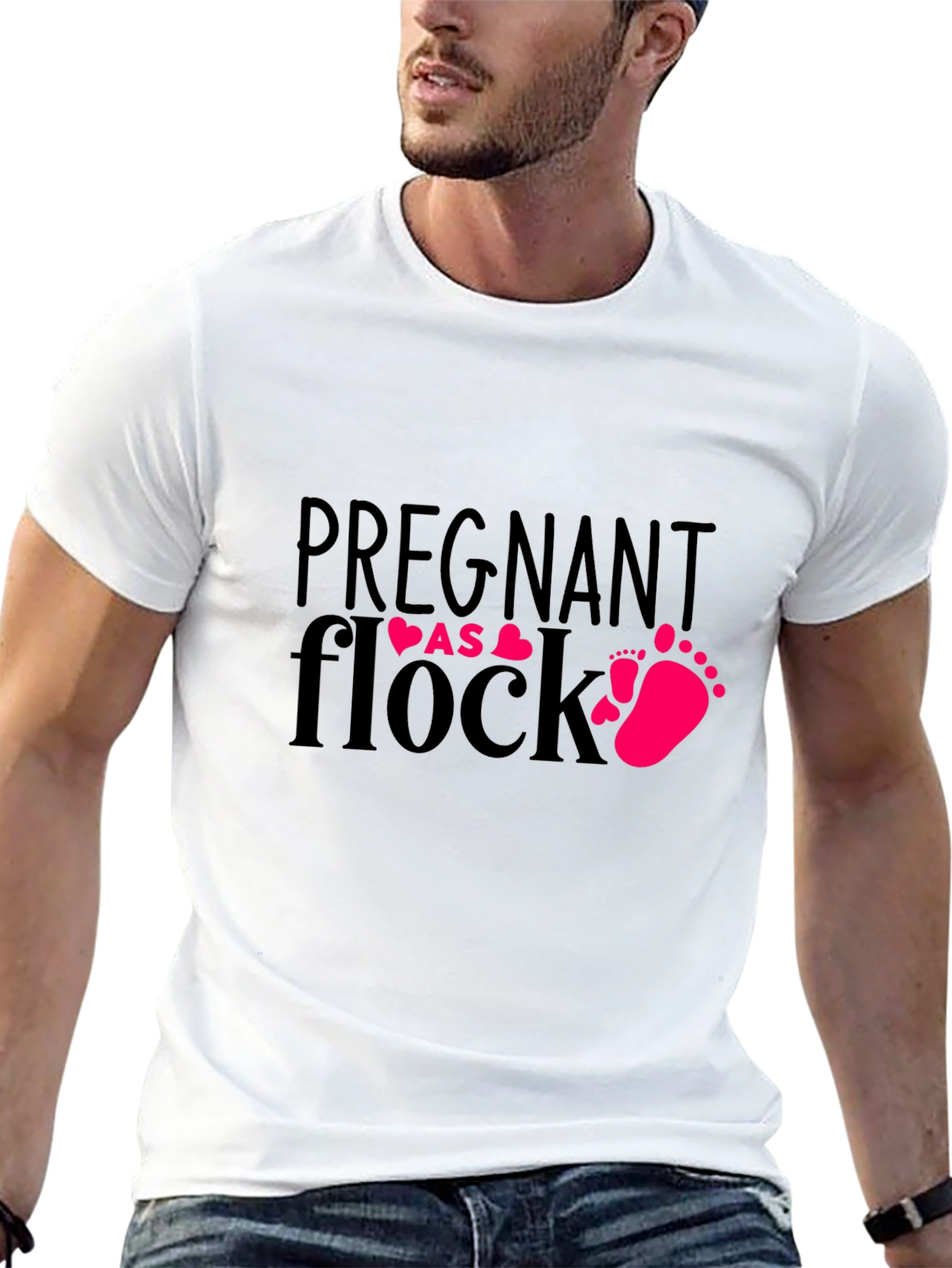 Black Pregnant as Flock T-Shirt - Baby Announcement Tee view 13