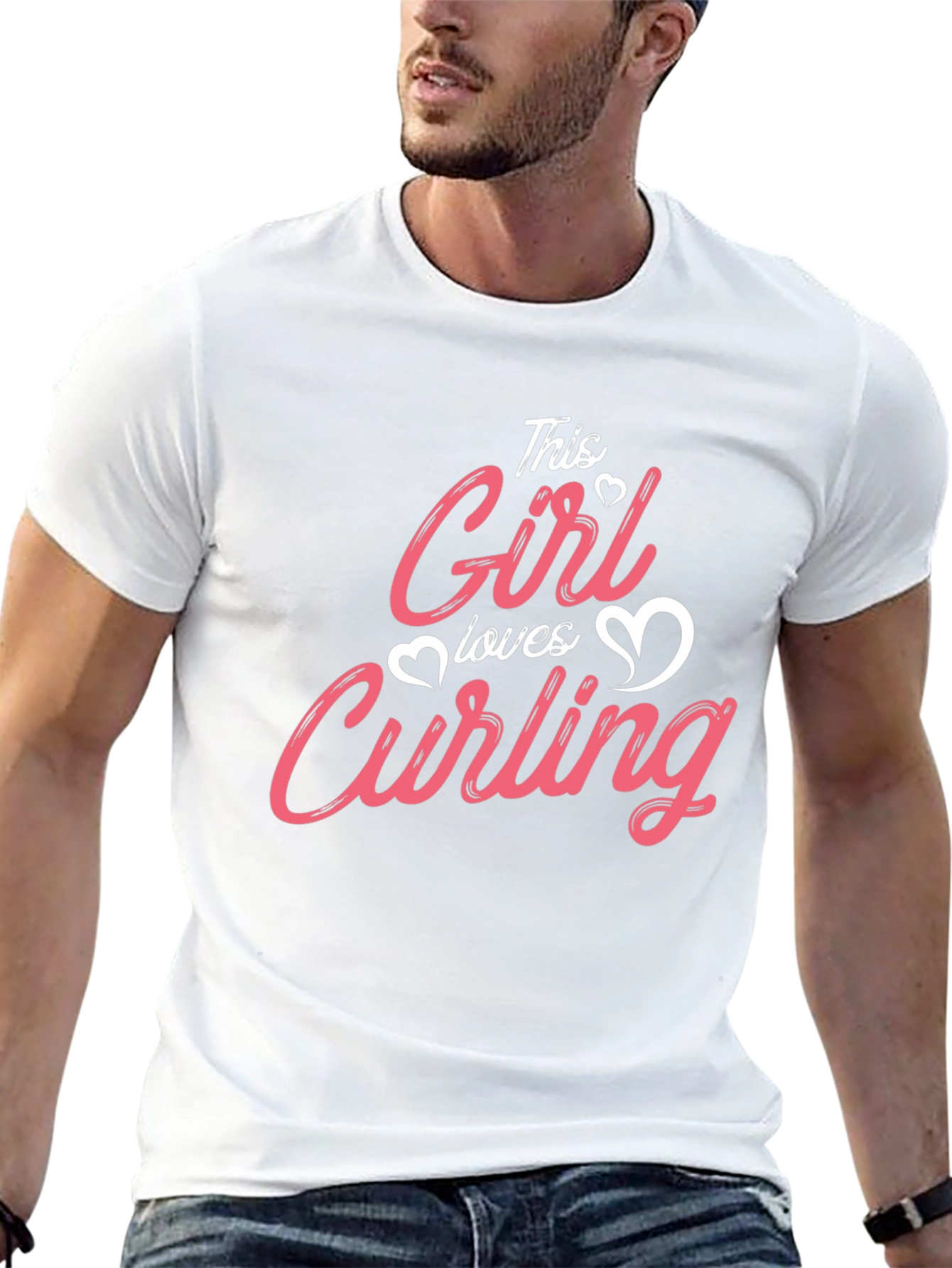 Black This Girl Loves Curling T-Shirt Black view 13