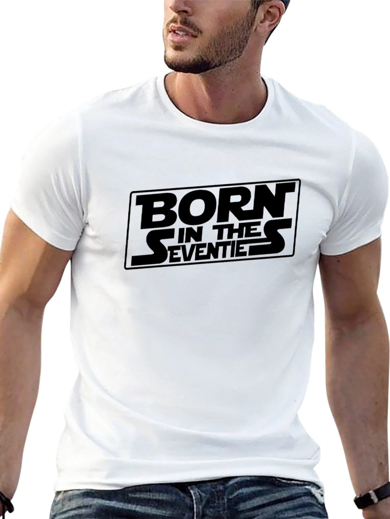 Born in the Seventies Black Graphic Tee - 13