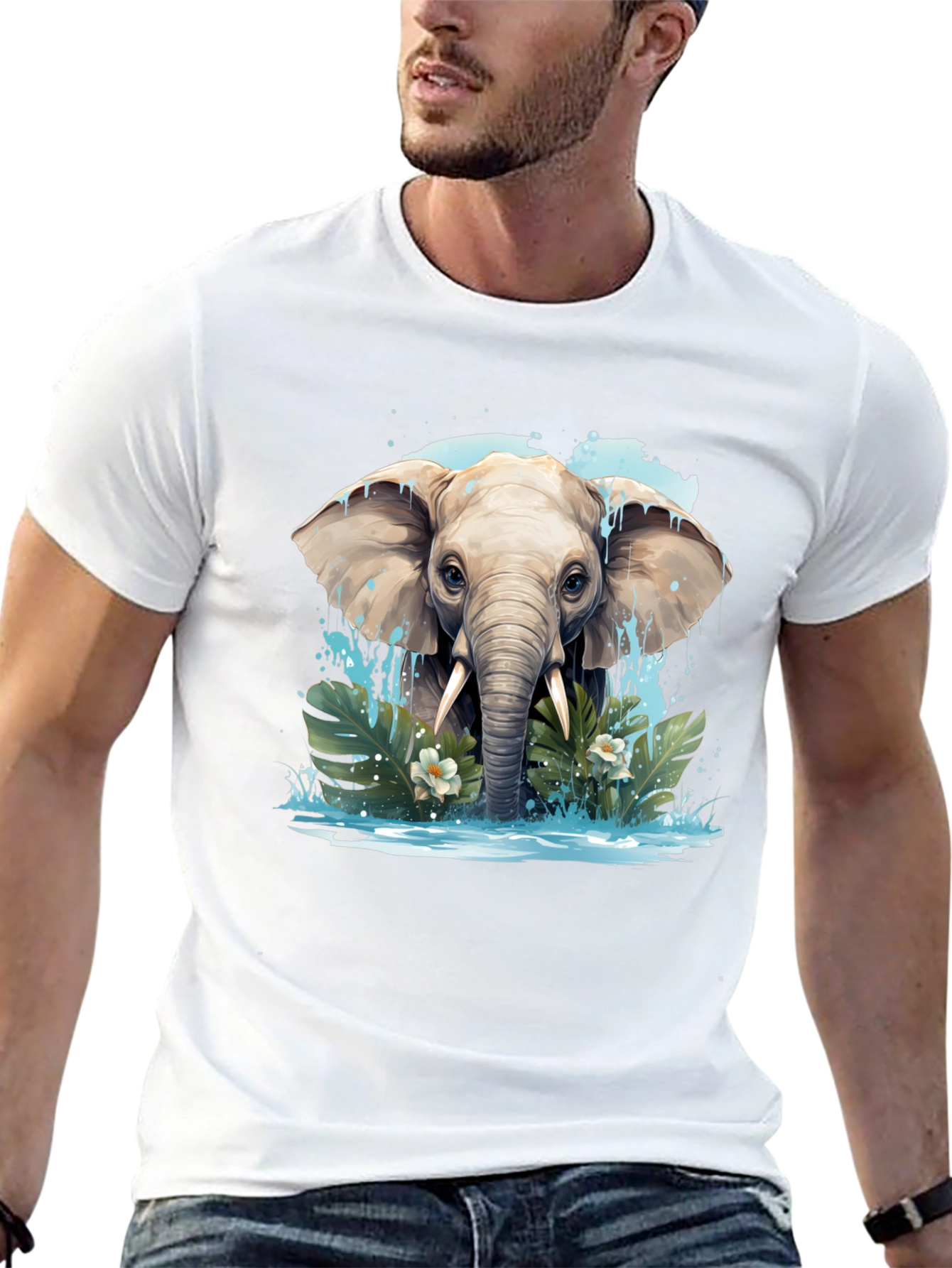 Black Elephant Graphic Tee - Black, Nature Inspired Design view 13