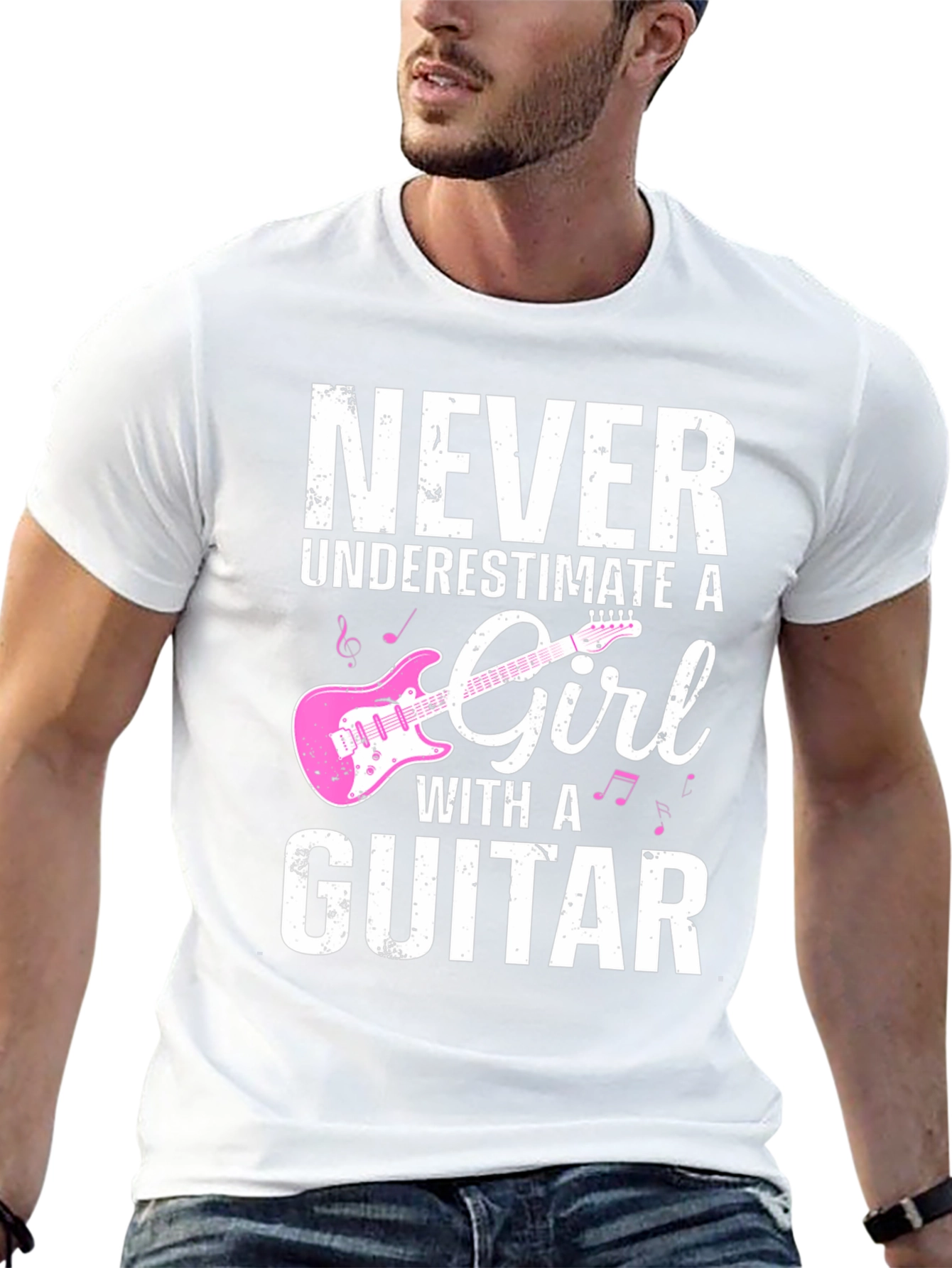 Black Never Underestimate a Girl With a Guitar T-Shirt view 13