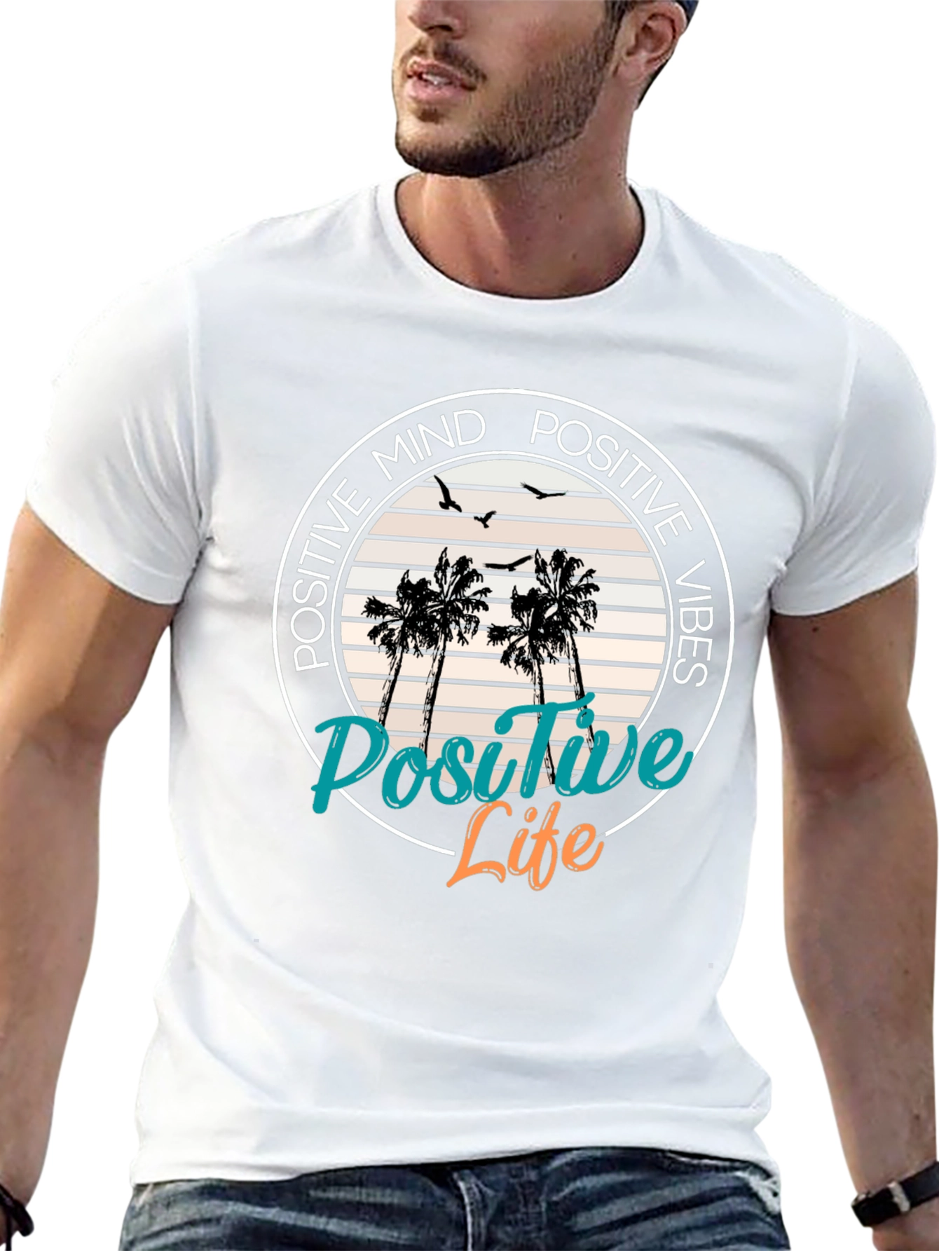 Black Positive Mind Positive Vibes T-Shirt view 13