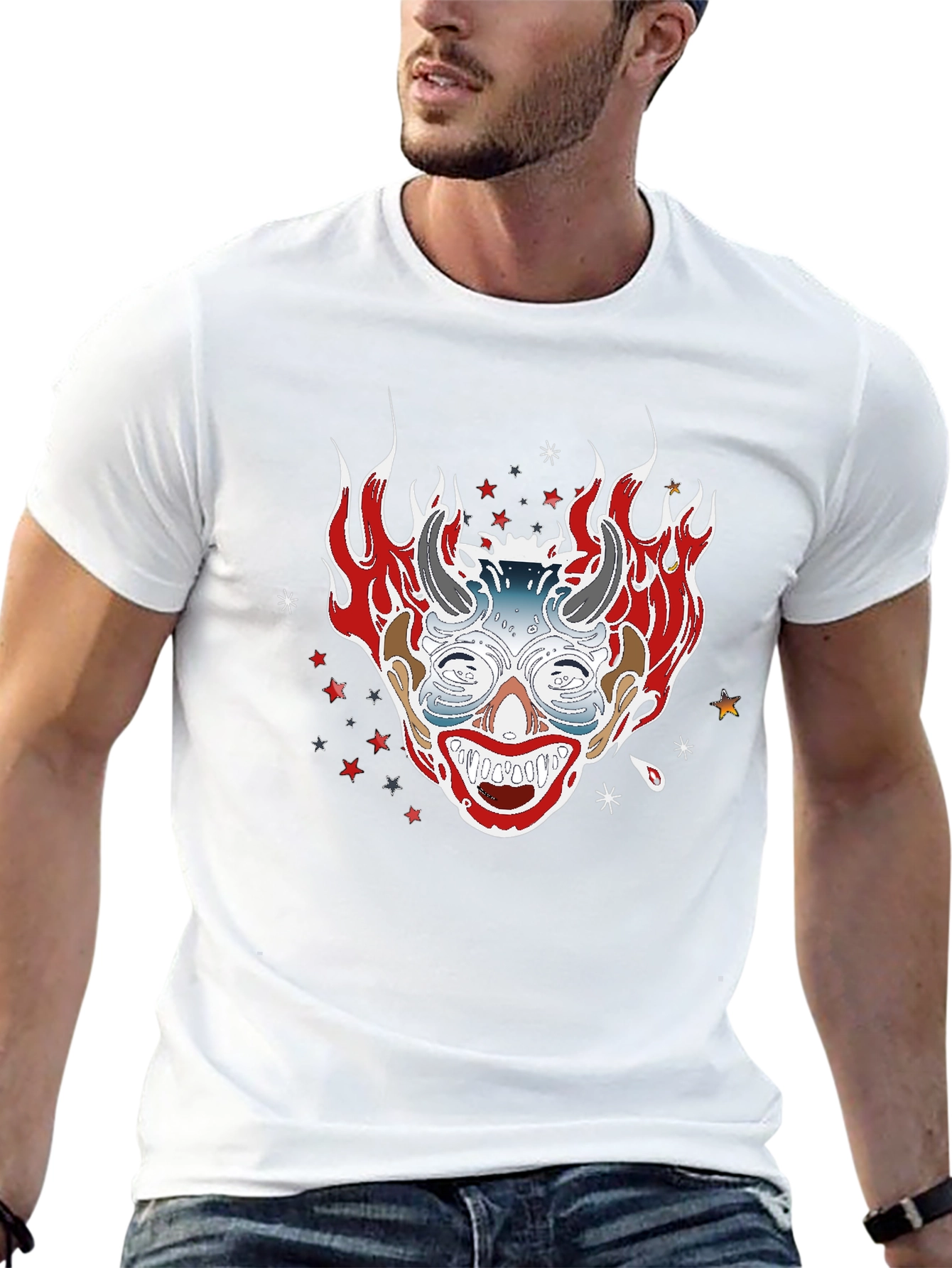 Black Fiery Clown Graphic Tee - Black view 13