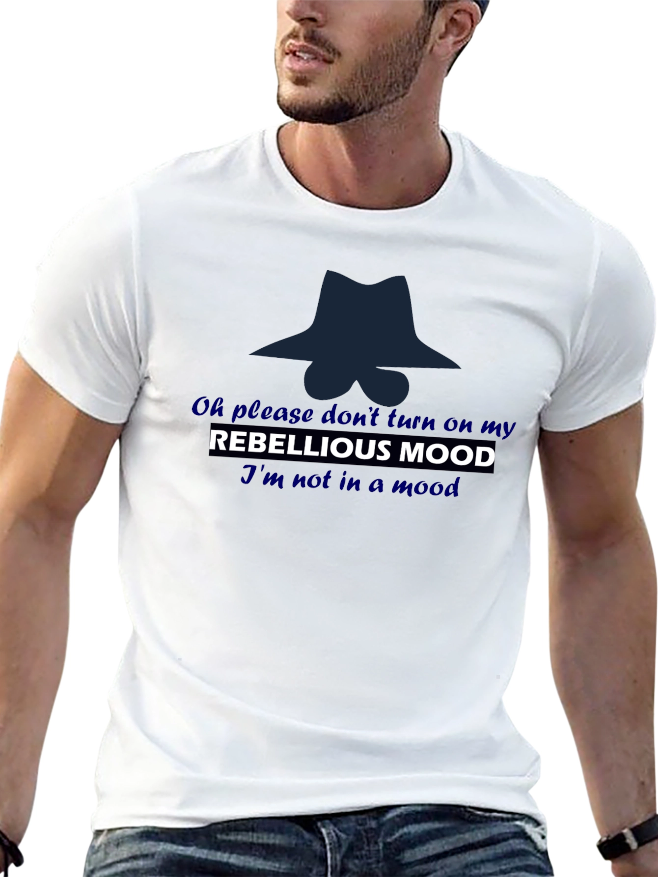 Black Rebellious Mood T-Shirt: Stylish and Fun! view 13