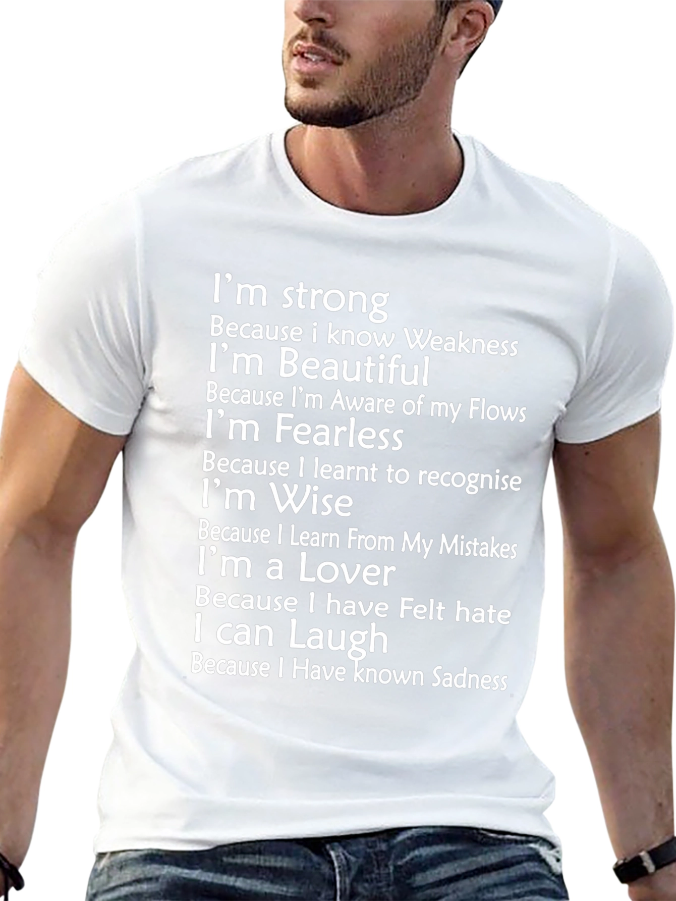 Black Inspirational Graphic Tee - Strong, Beautiful, Fearless view 13