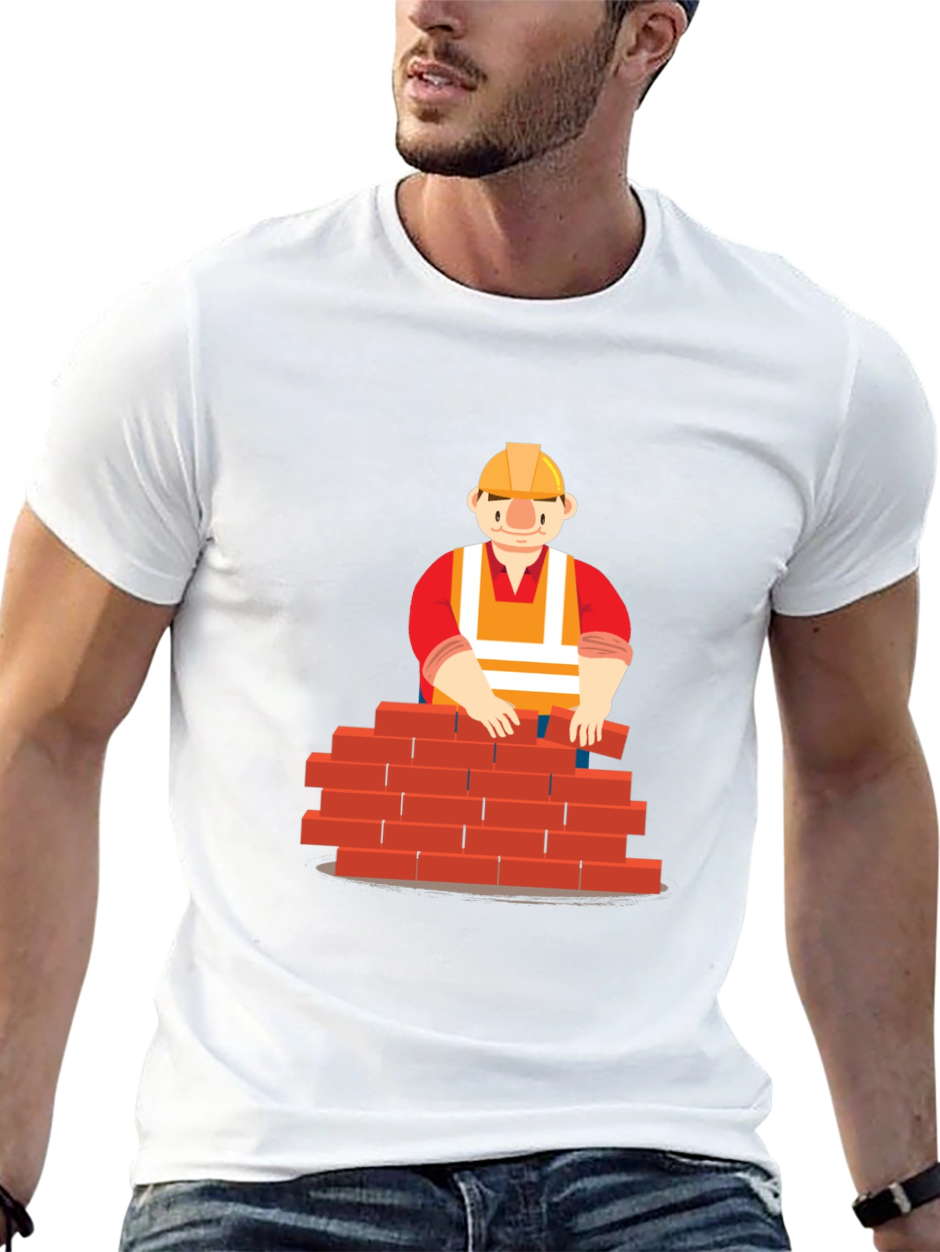 Black Bricklayer Graphic T-Shirt - Construction Worker Tee view 13