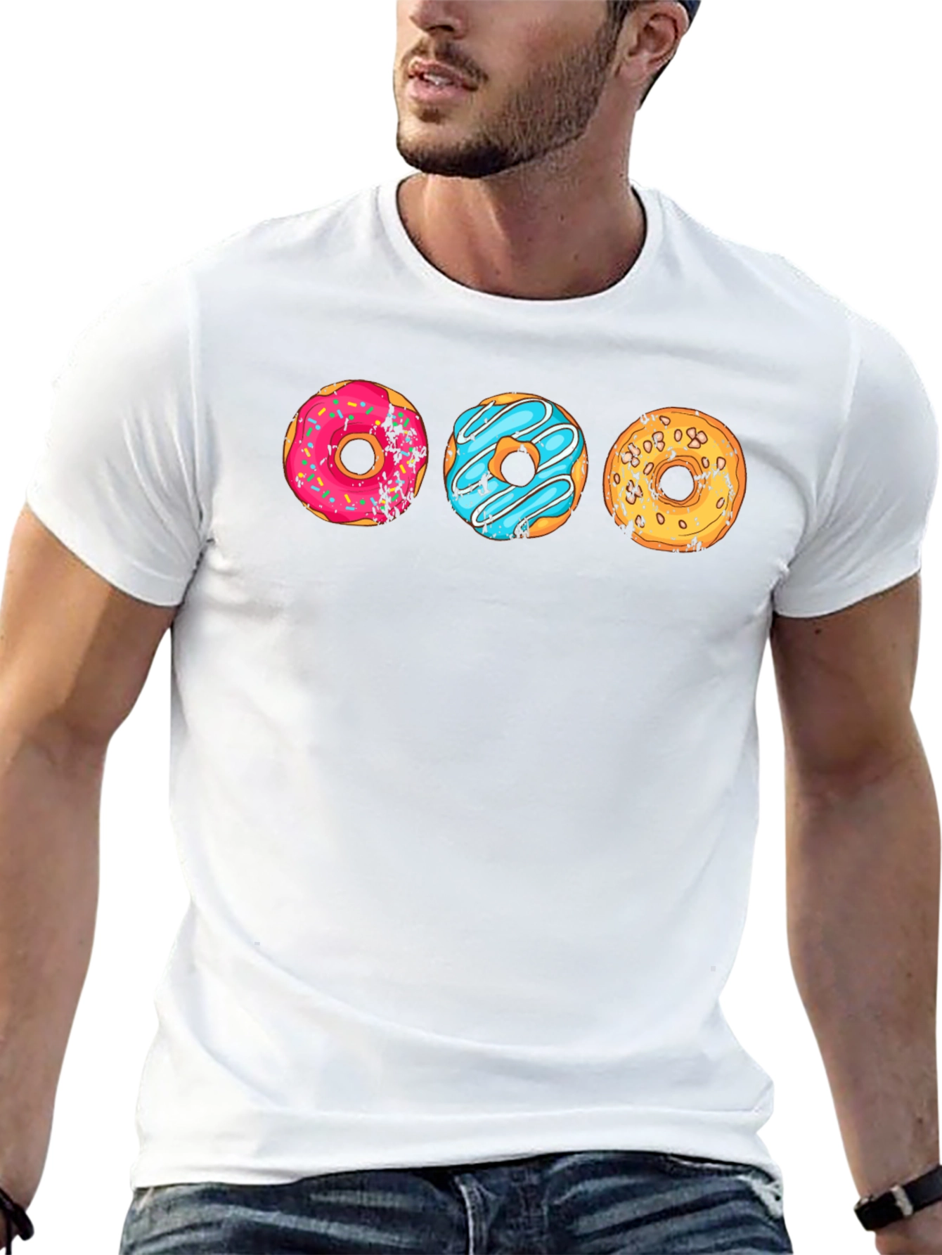 Black Donut Graphic T-Shirt - Unique Foodie Tee view 13