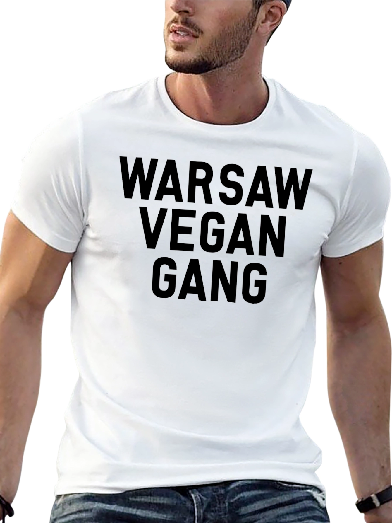 Black Warsaw Vegan Gang T-Shirt - Bold Statement Tee view 13