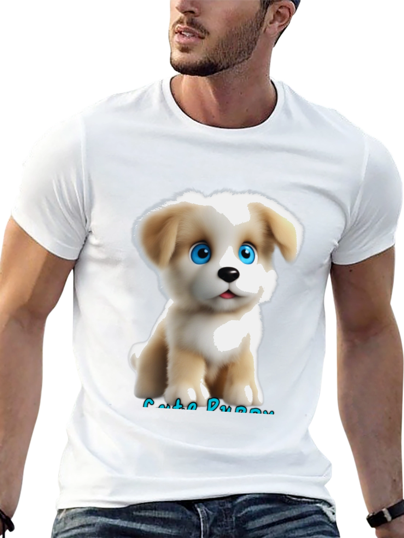 Black Cute Puppy Graphic T-Shirt view 13
