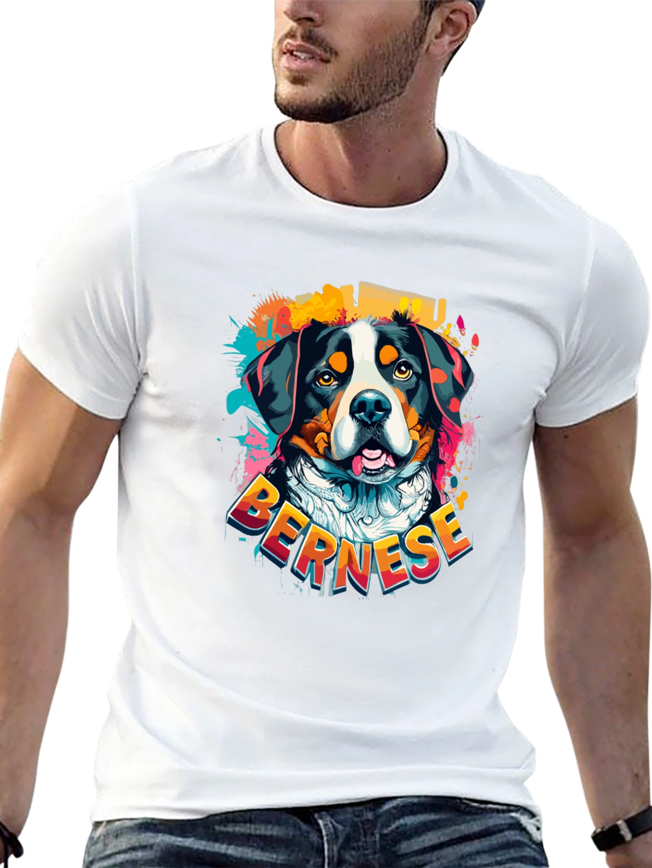 Black Bernese Mountain Dog Graphic T-Shirt view 13