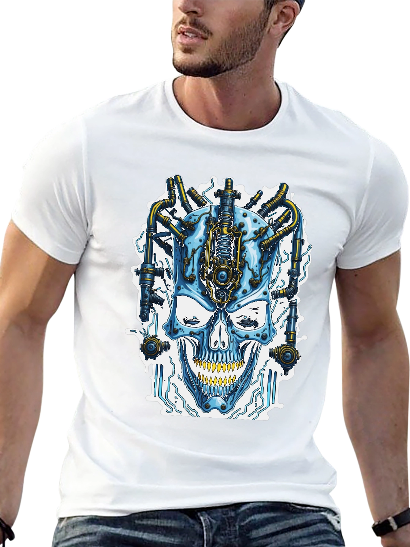 Cyberpunk Skull T-Shirt - Futuristic Style - 13