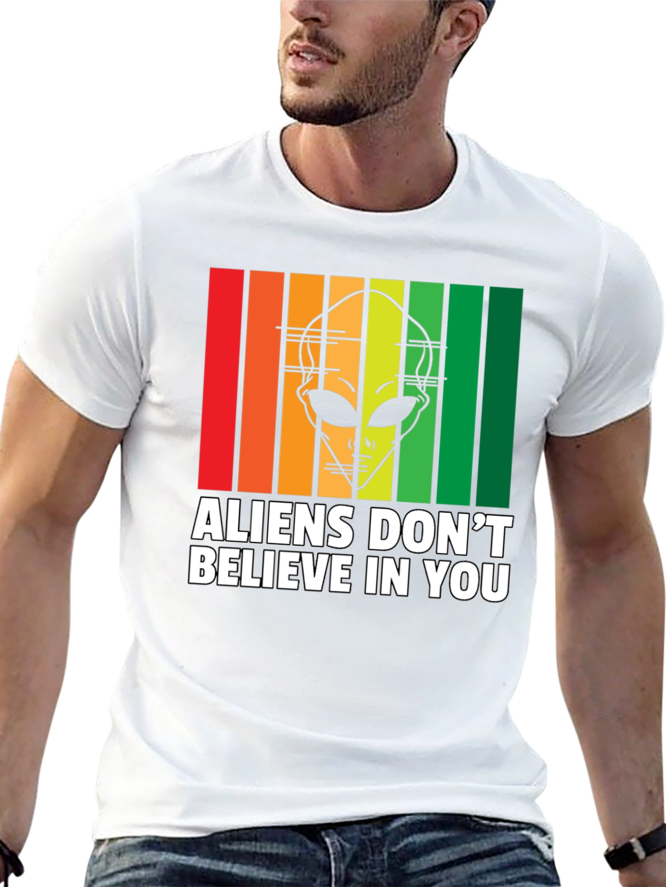 Black Aliens Don't Believe in You T-Shirt view 13