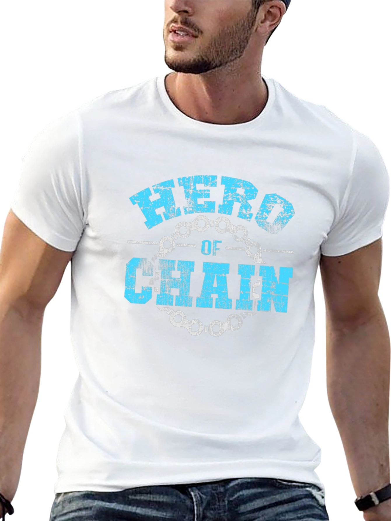Black Hero of Chain T-Shirt - Black Bicycle Cycling Tee view 13