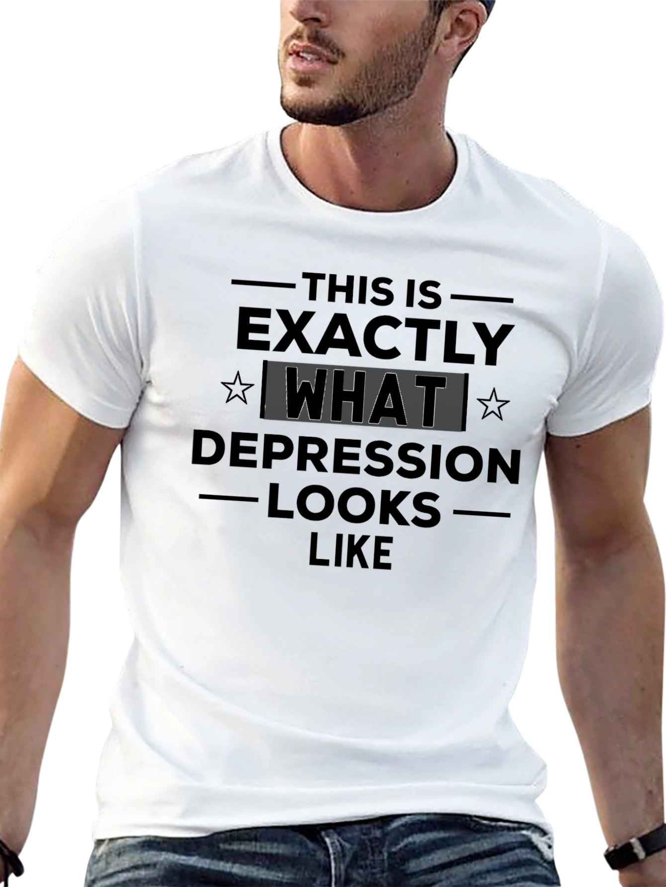 Black This is Exactly What Depression Looks Like T-Shirt view 13