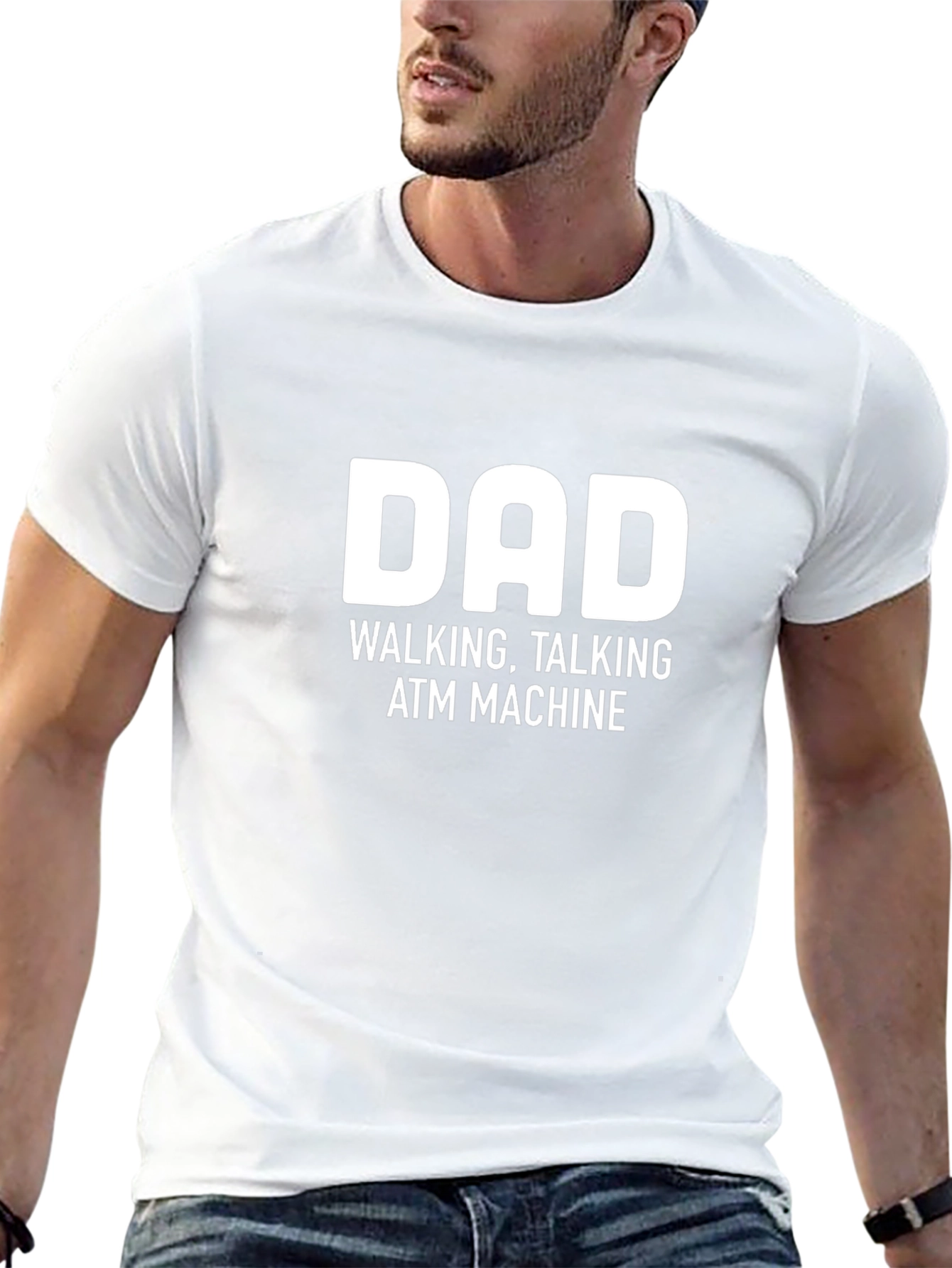 Black Dad Walking Talking ATM Machine Graphic Tee view 13