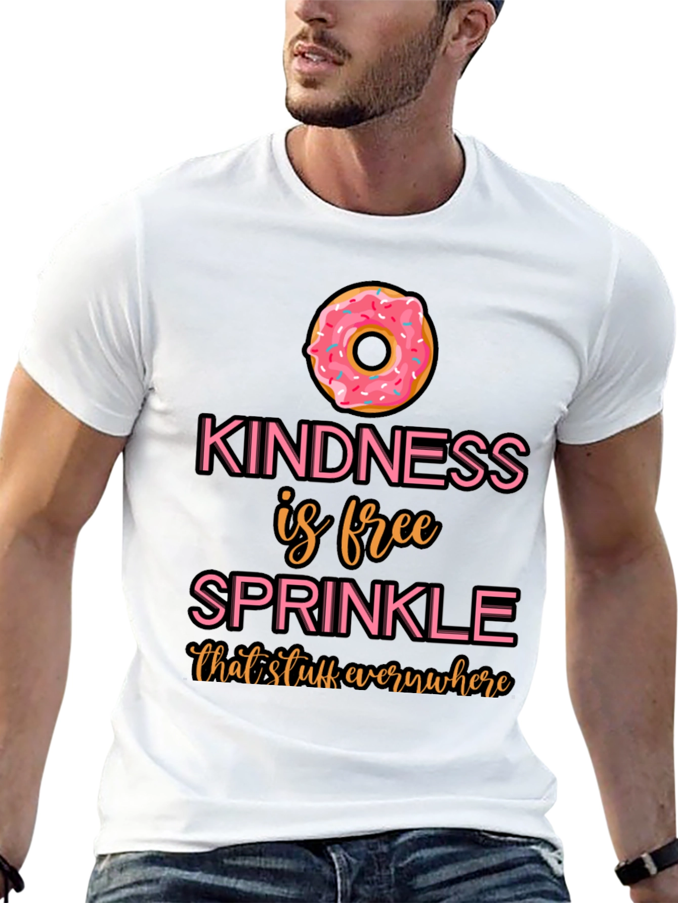 Black Kindness Sprinkle Donut T-Shirt view 13