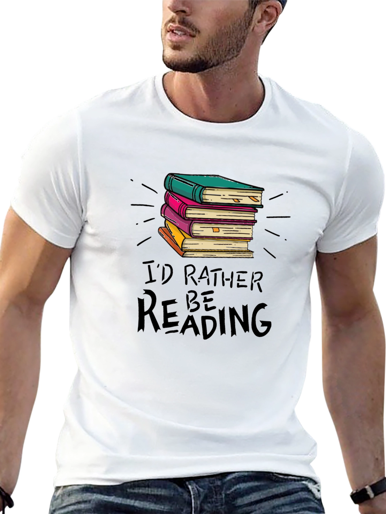Black Book Lover Tee: I'd Rather Be Reading T-Shirt view 13
