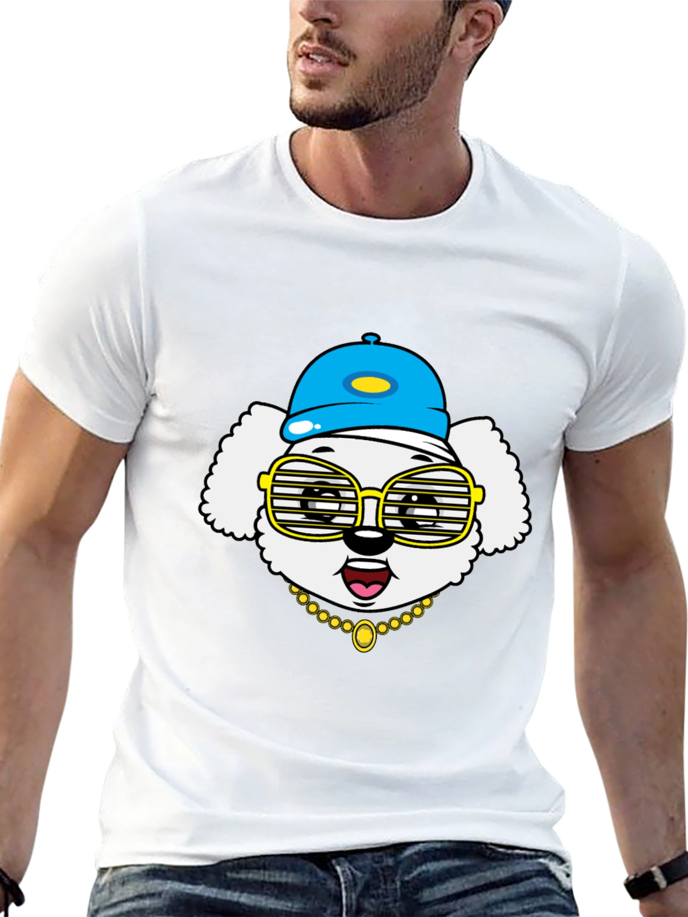 Dog Wearing Hat & Glasses T-Shirt - 13