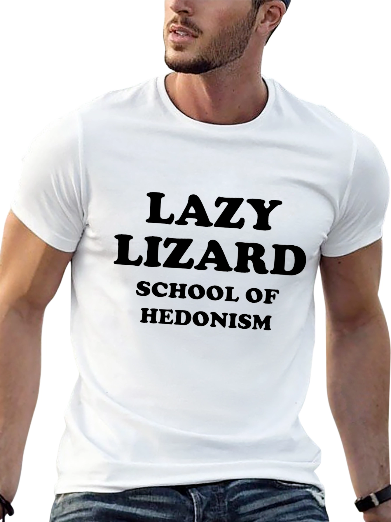 Black Lazy Lizard School of Hedonism Black T-Shirt view 13