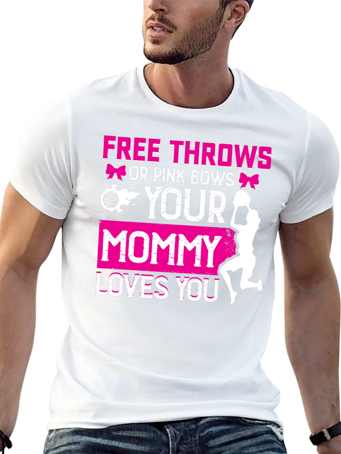 Black Free Throws or Pink Bows T-Shirt view 13