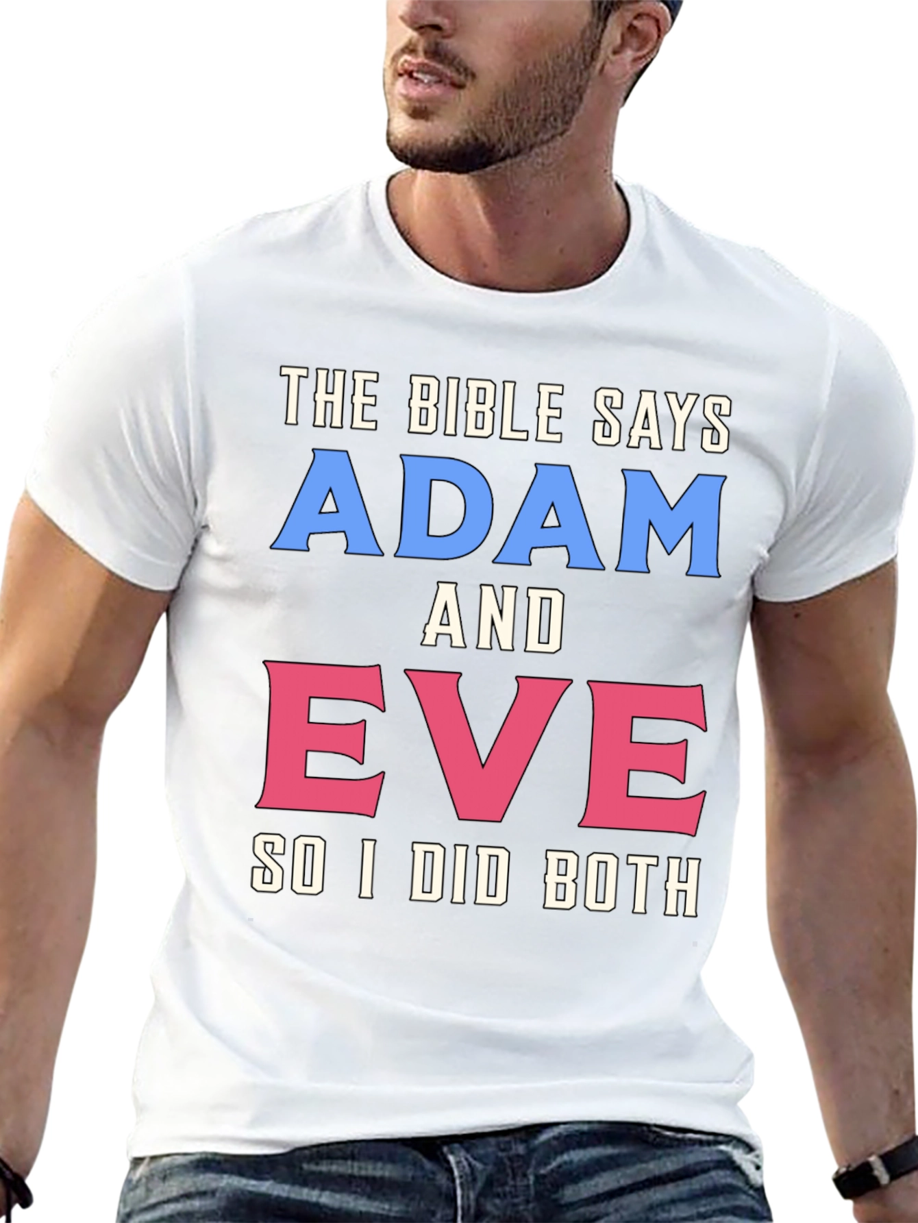 Black The Bible Says Adam & Eve T-Shirt view 13