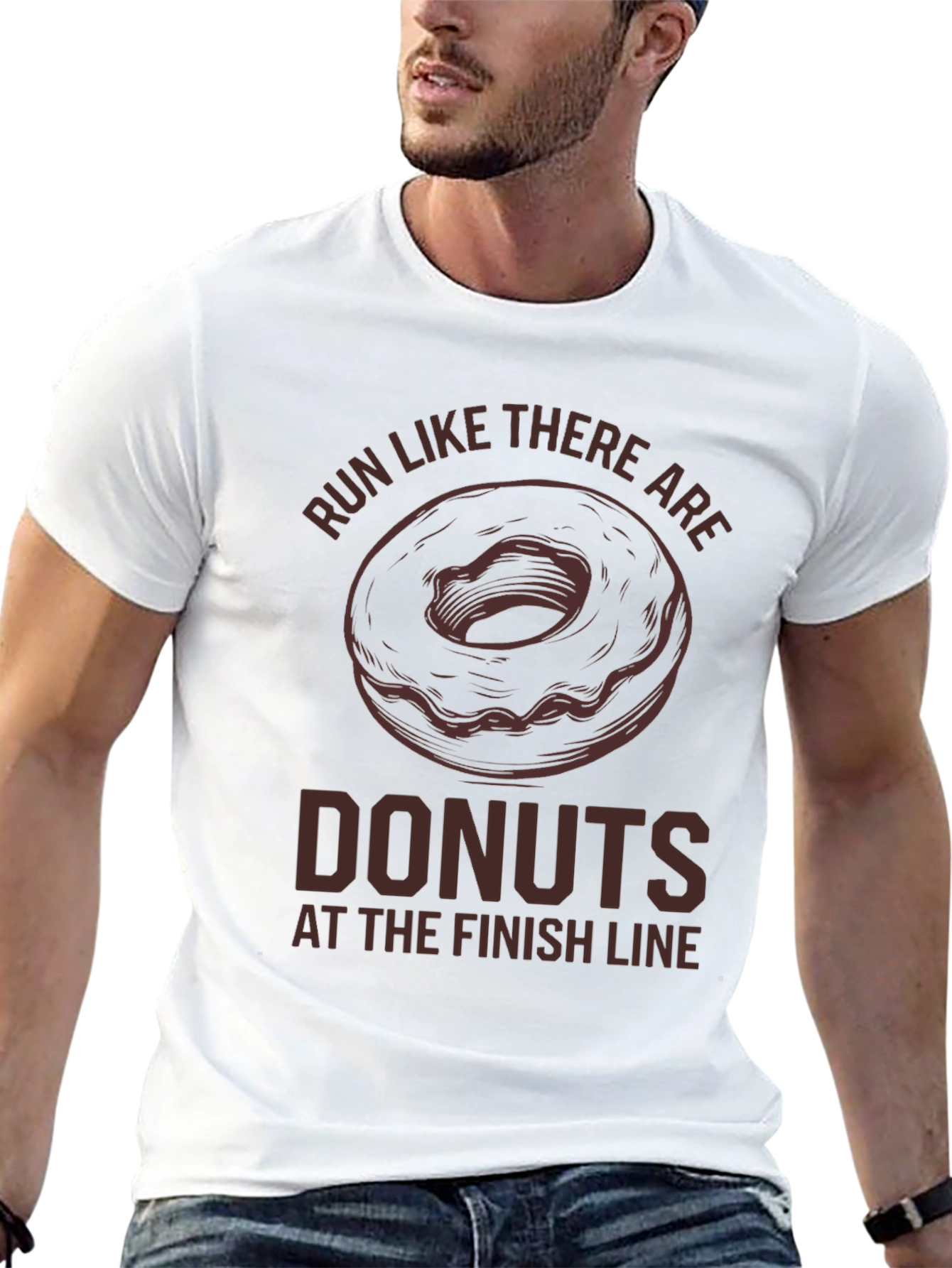 Black Run For Donuts T-Shirt - Funny Running Tee view 13