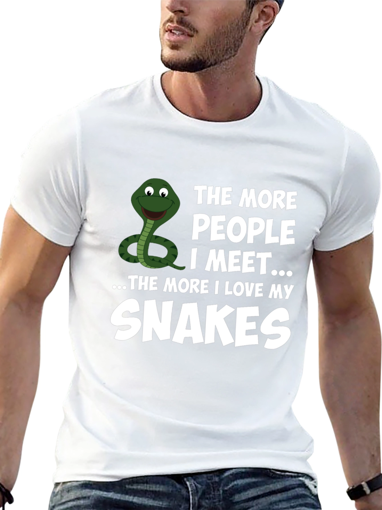Black Funny Snake Lover T-Shirt: The More People I Meet... view 13
