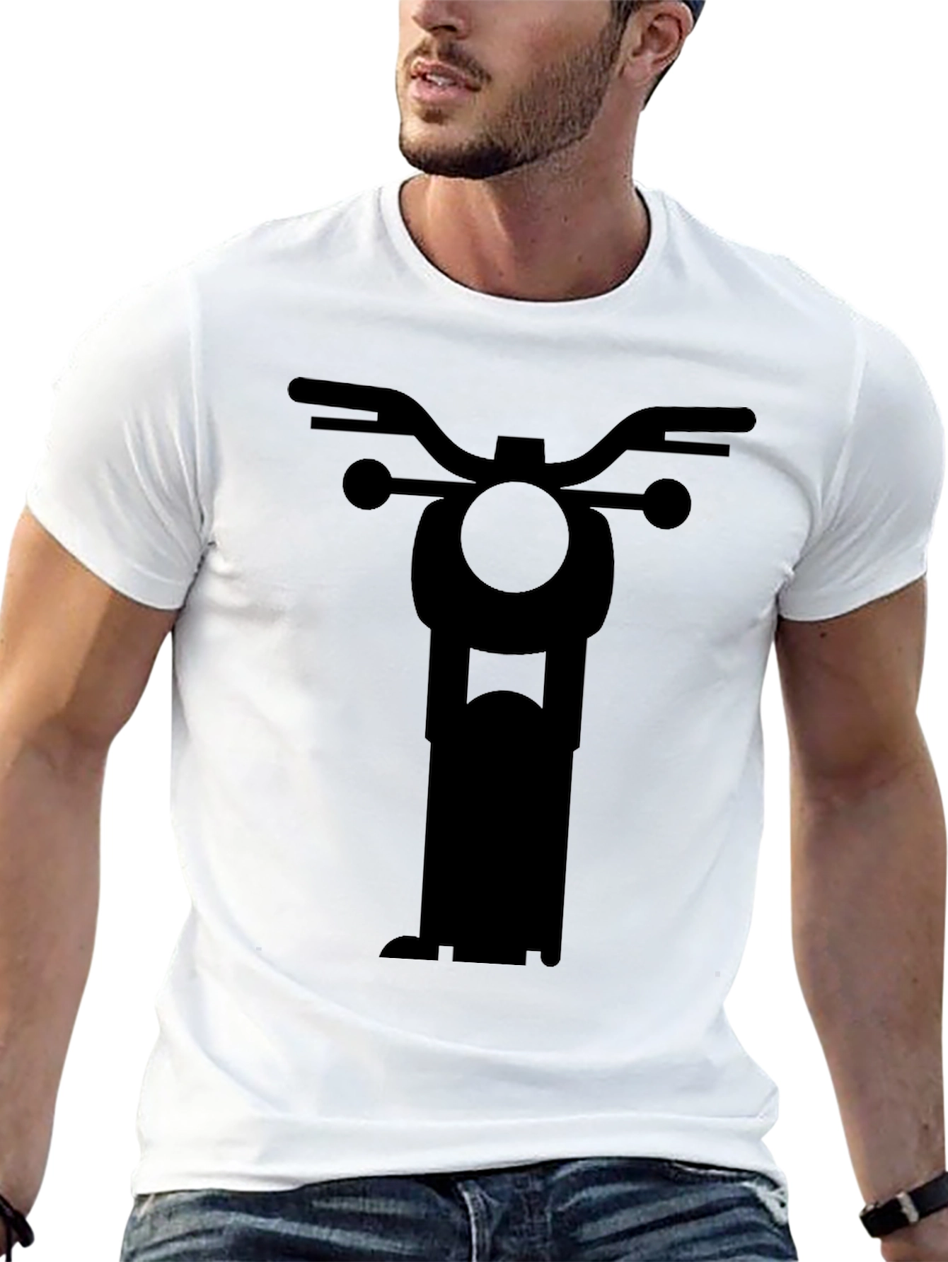 Black Motorcycle Graphic Tee - Classic Ride Style view 13