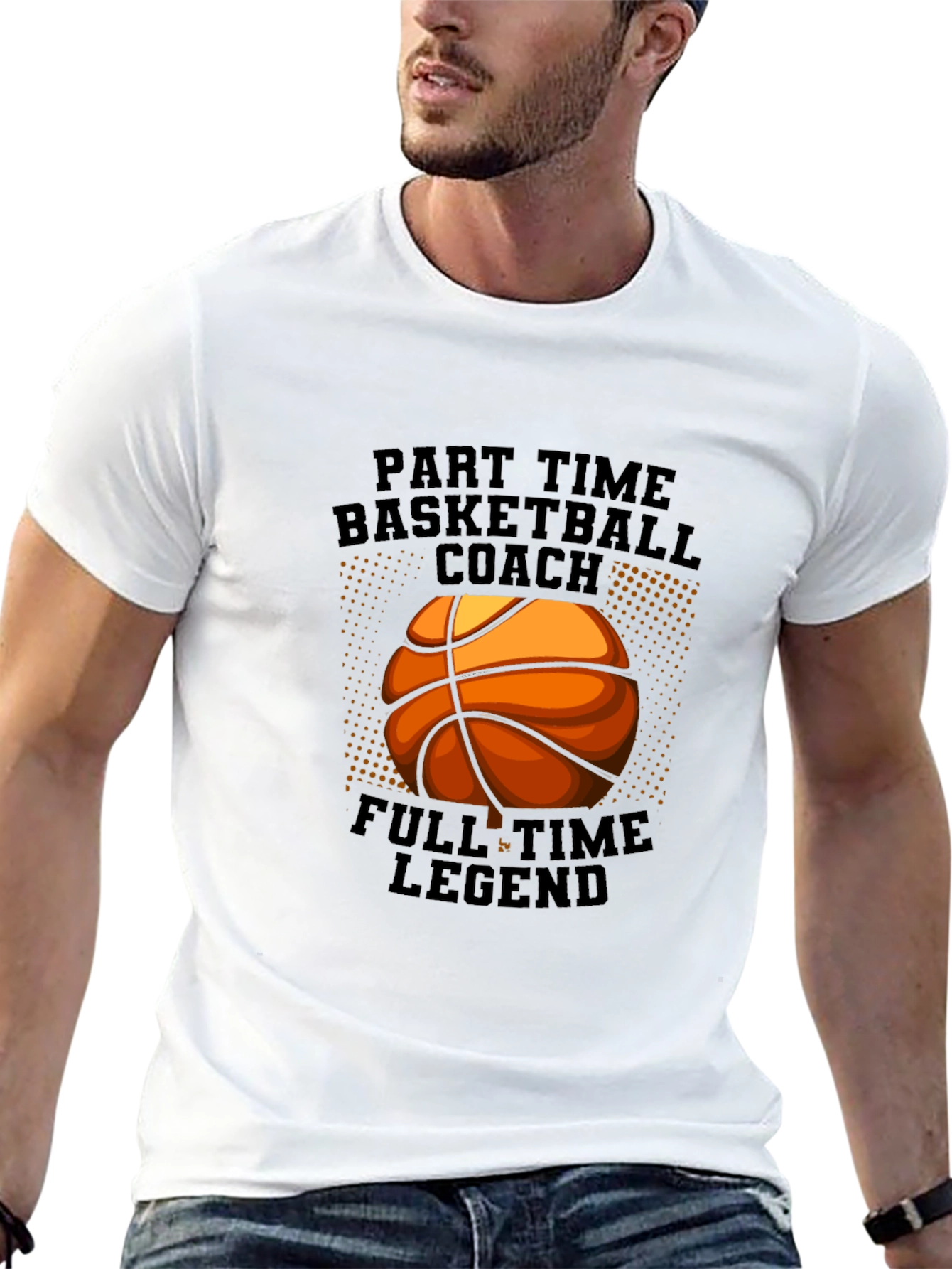 Black Basketball Coach Legend Tee view 13
