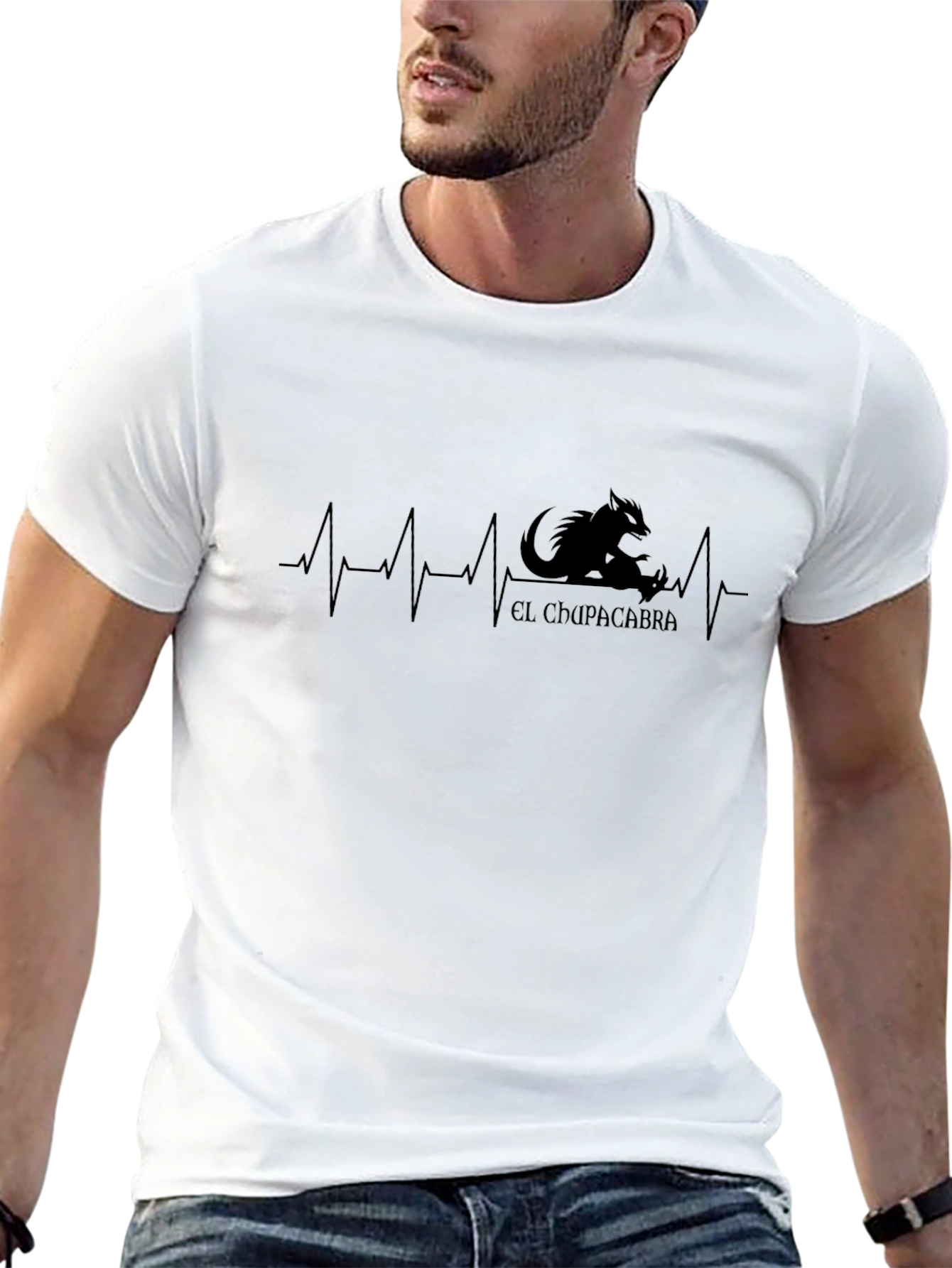 Black El Chupacabra Heartbeat T-Shirt - Black view 13