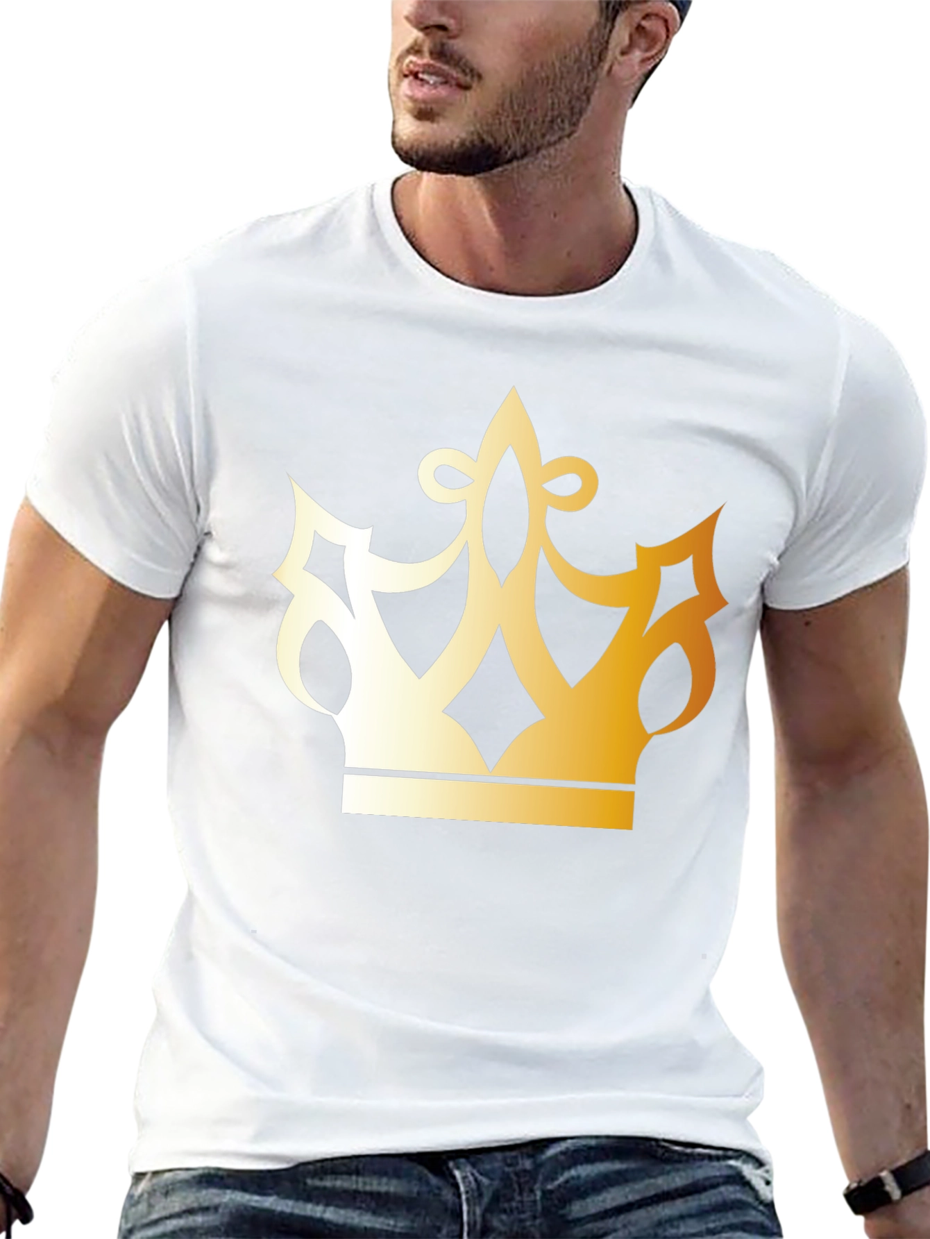 Black Golden Crown Graphic Black T-Shirt view 13