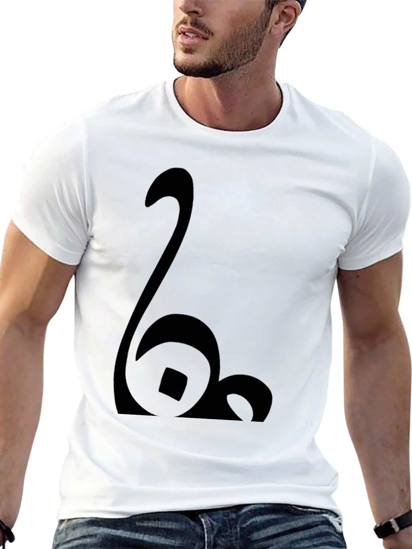 Black Modern Black Graphic Tee - Abstract Design view 13