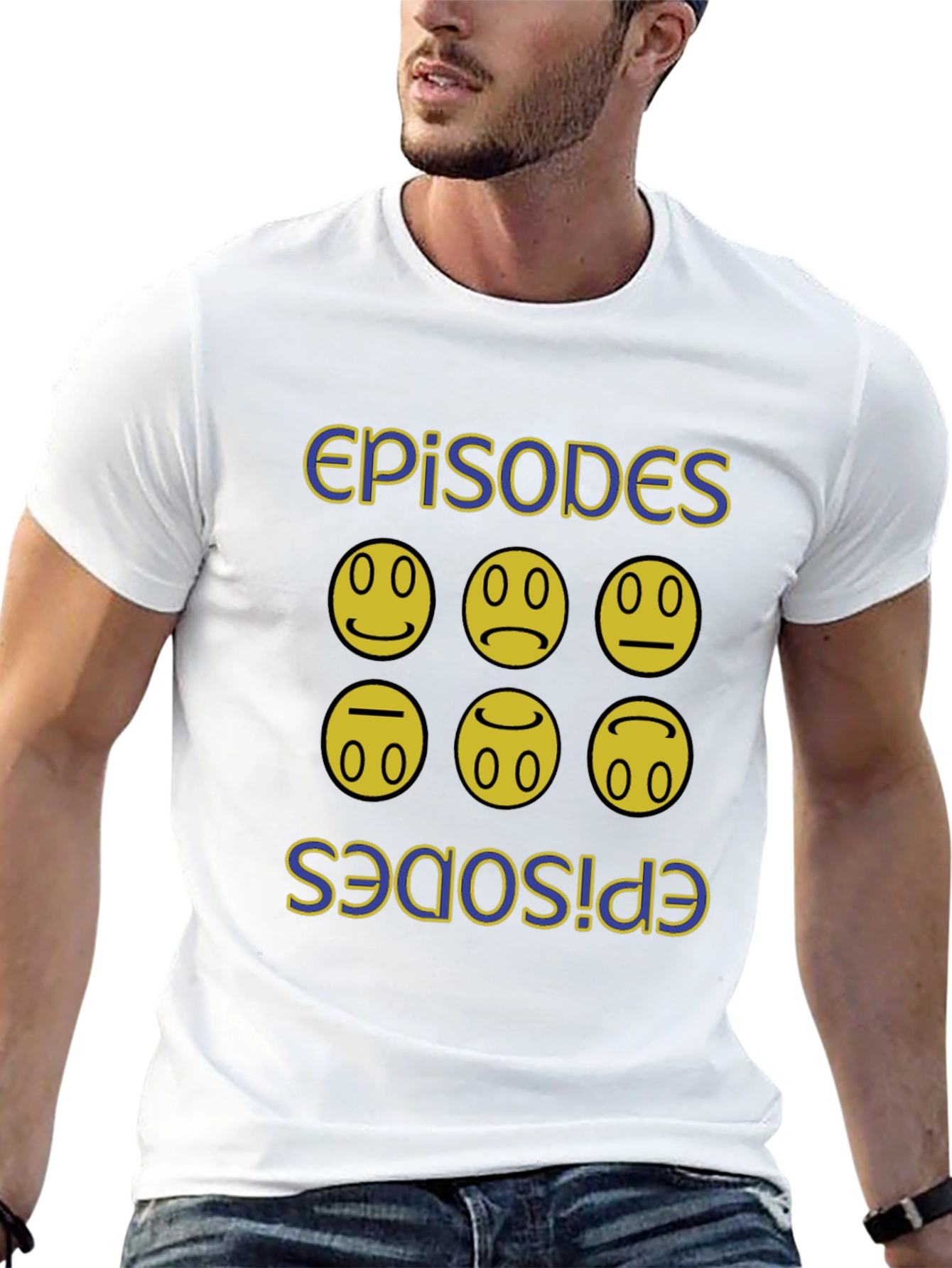 Black Episodes Faces Graphic Black T-Shirt view 13