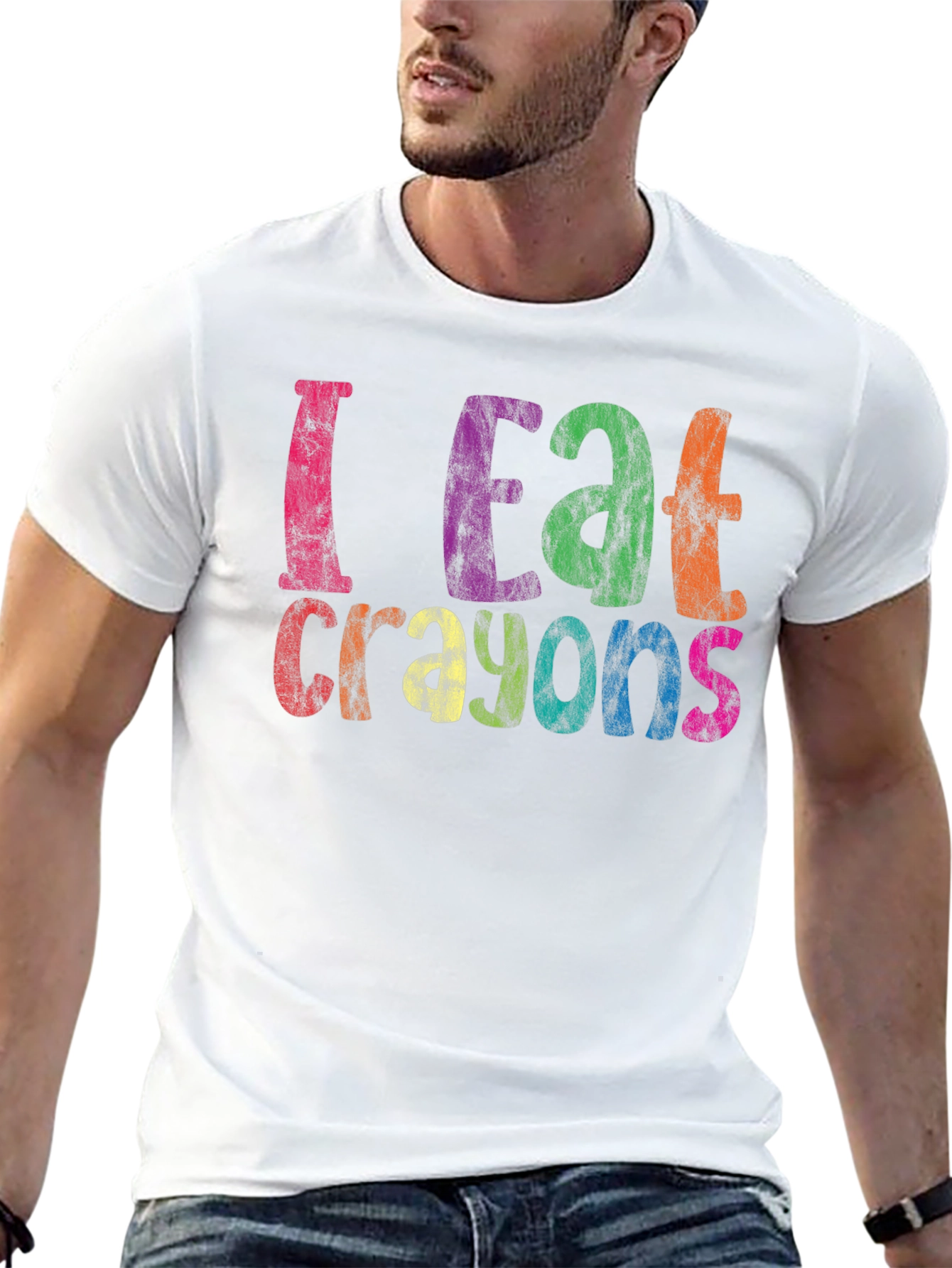 Black I Eat Crayons Funny Graphic Tee view 13