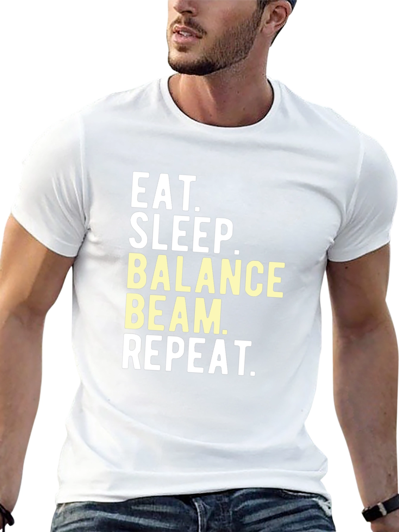 Black Eat, Sleep, Balance Beam, Repeat T-Shirt view 13