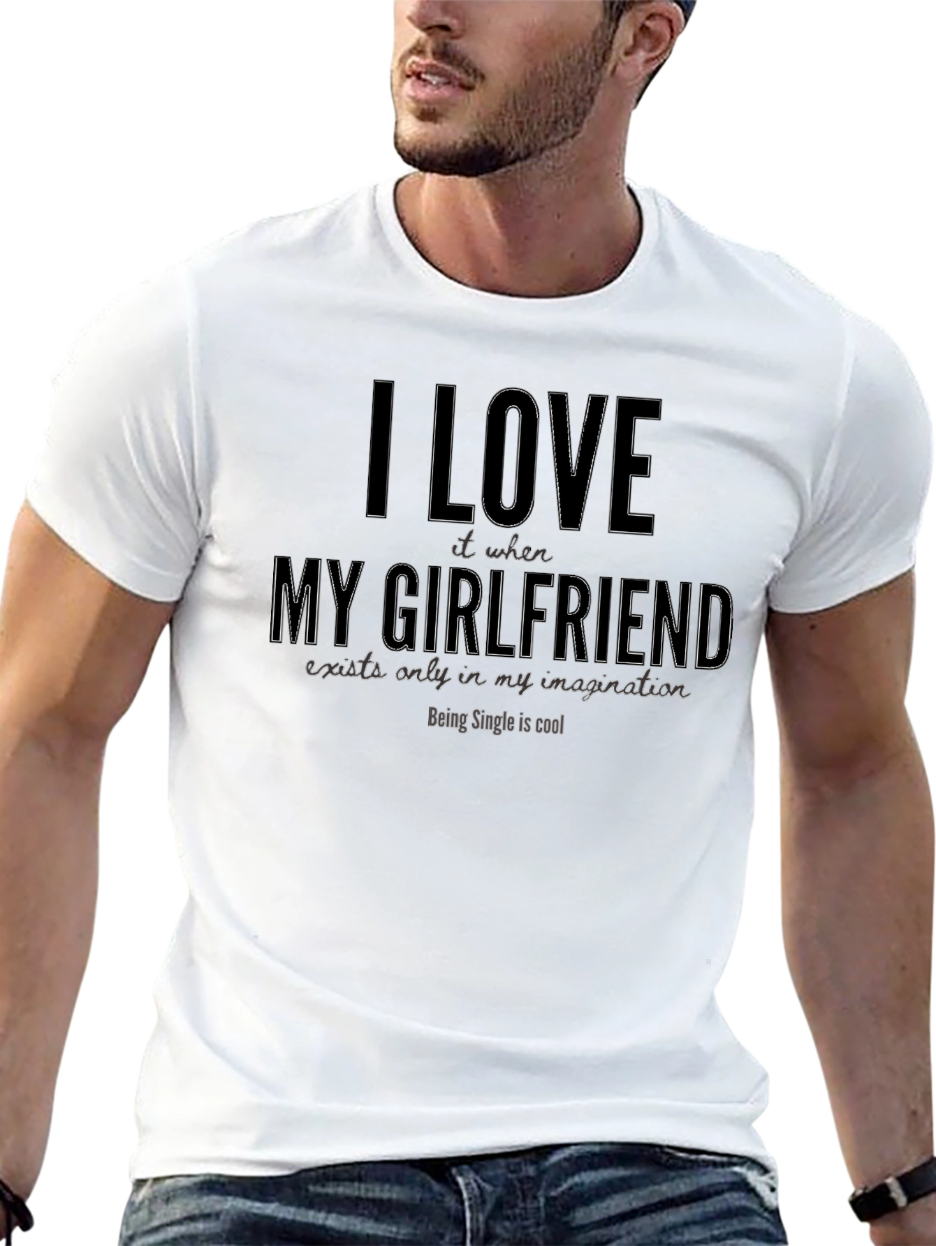 Black I Love My Imaginary Girlfriend Funny T-Shirt view 13